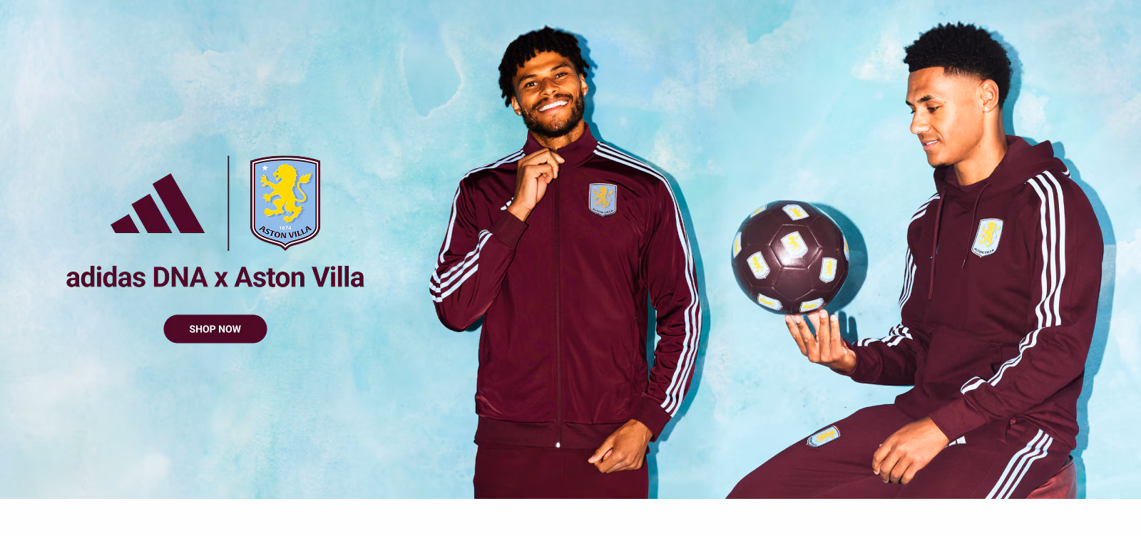 Explore the 4fdb1ded-21cd-4232-ab0d-42a1307873bc__1600X752 Collection of Aston Villa jerseys. Authentic, high-quality football shirts for every supporter, available worldwide.