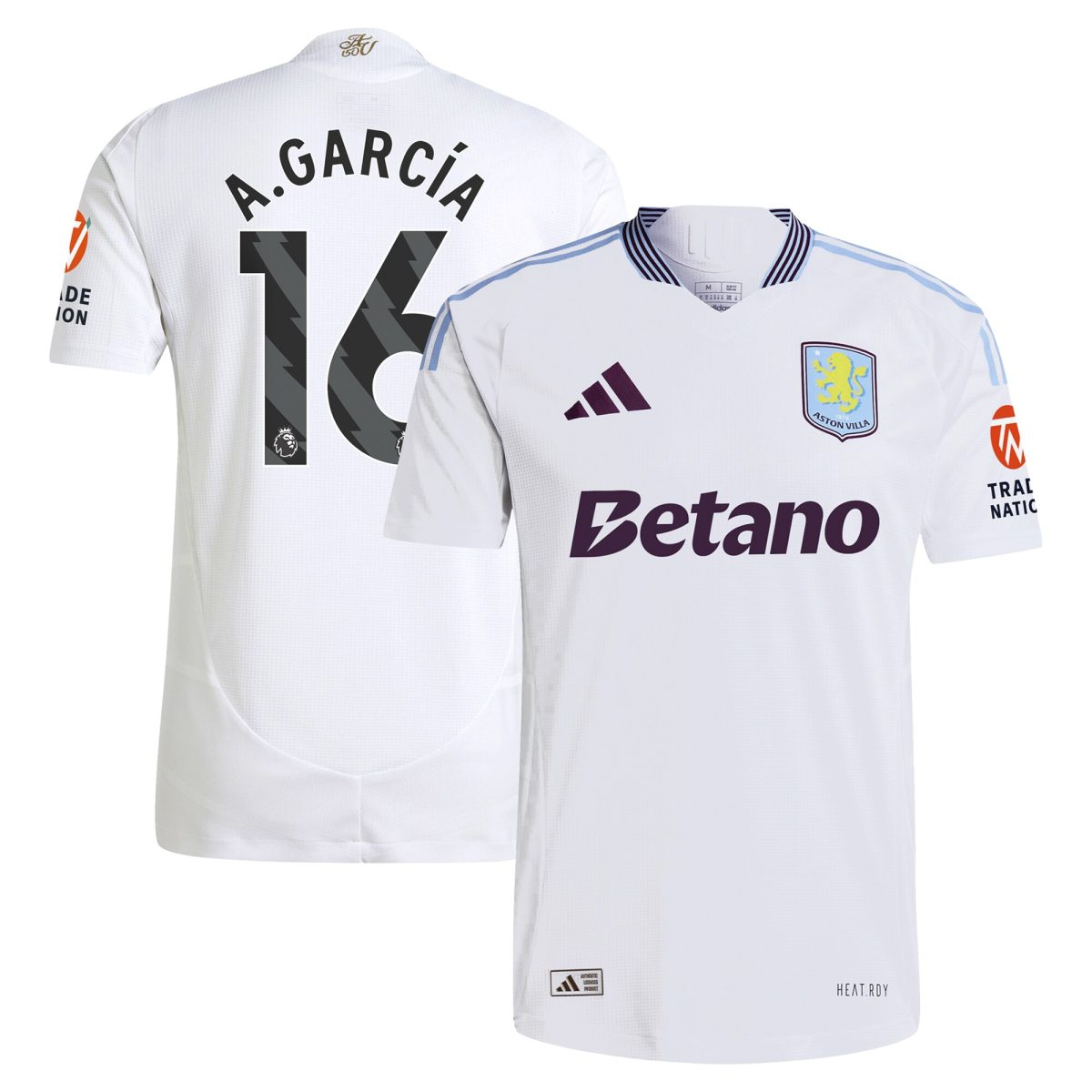 Explore the aston villa adidas away authentic shirt 2024-25 with a.garcía 16 printing Collection of Aston Villa jerseys. Authentic, high-quality football shirts for every supporter, available worldwide.