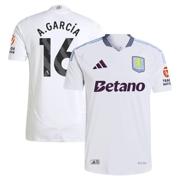 Explore the aston villa adidas away authentic shirt 2024-25 with a.garcía 16 printing Collection of Aston Villa jerseys. Authentic, high-quality football shirts for every supporter, available worldwide.