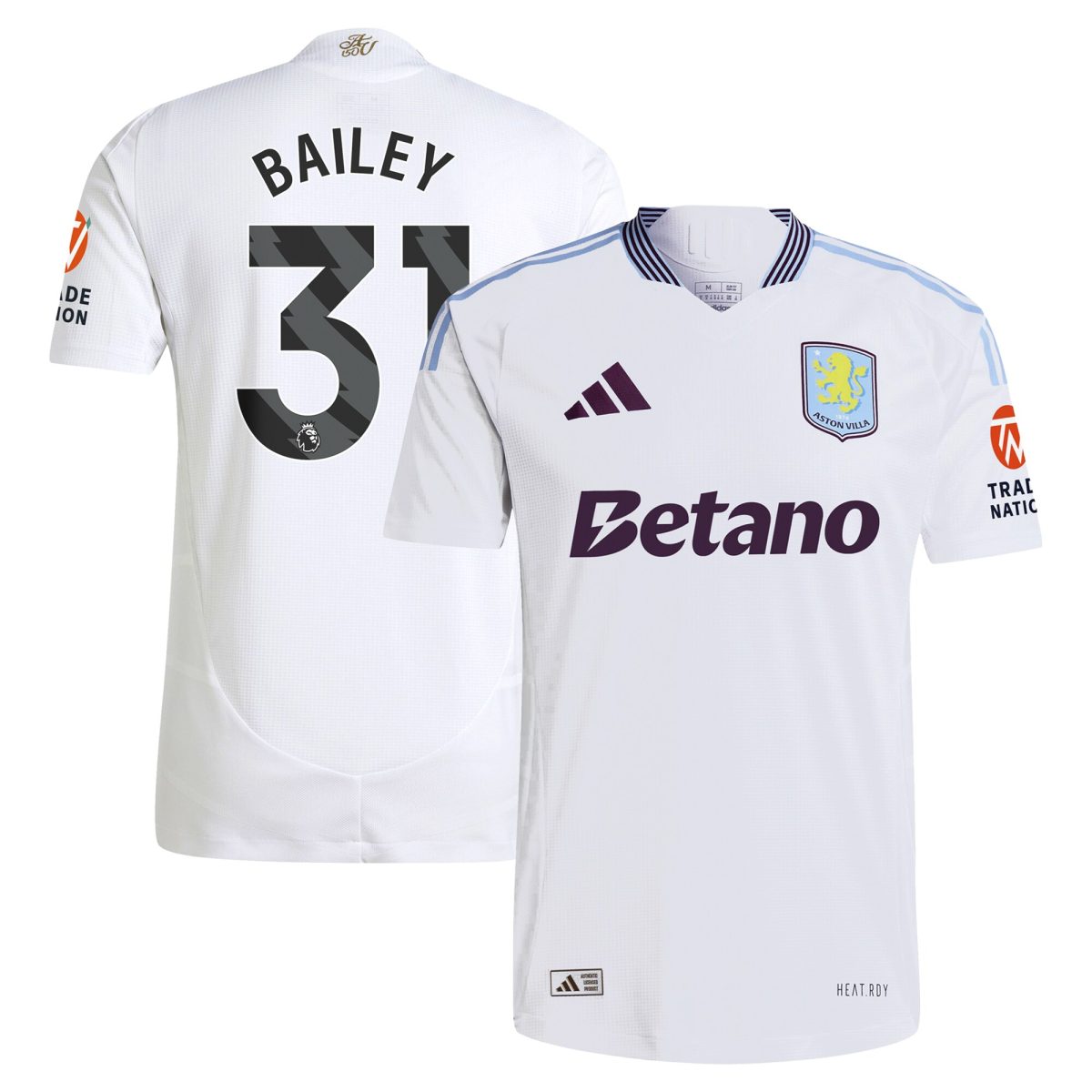 Explore the aston villa adidas away authentic shirt 2024-25 with bailey 31 printing Collection of Aston Villa jerseys. Authentic, high-quality football shirts for every supporter, available worldwide.