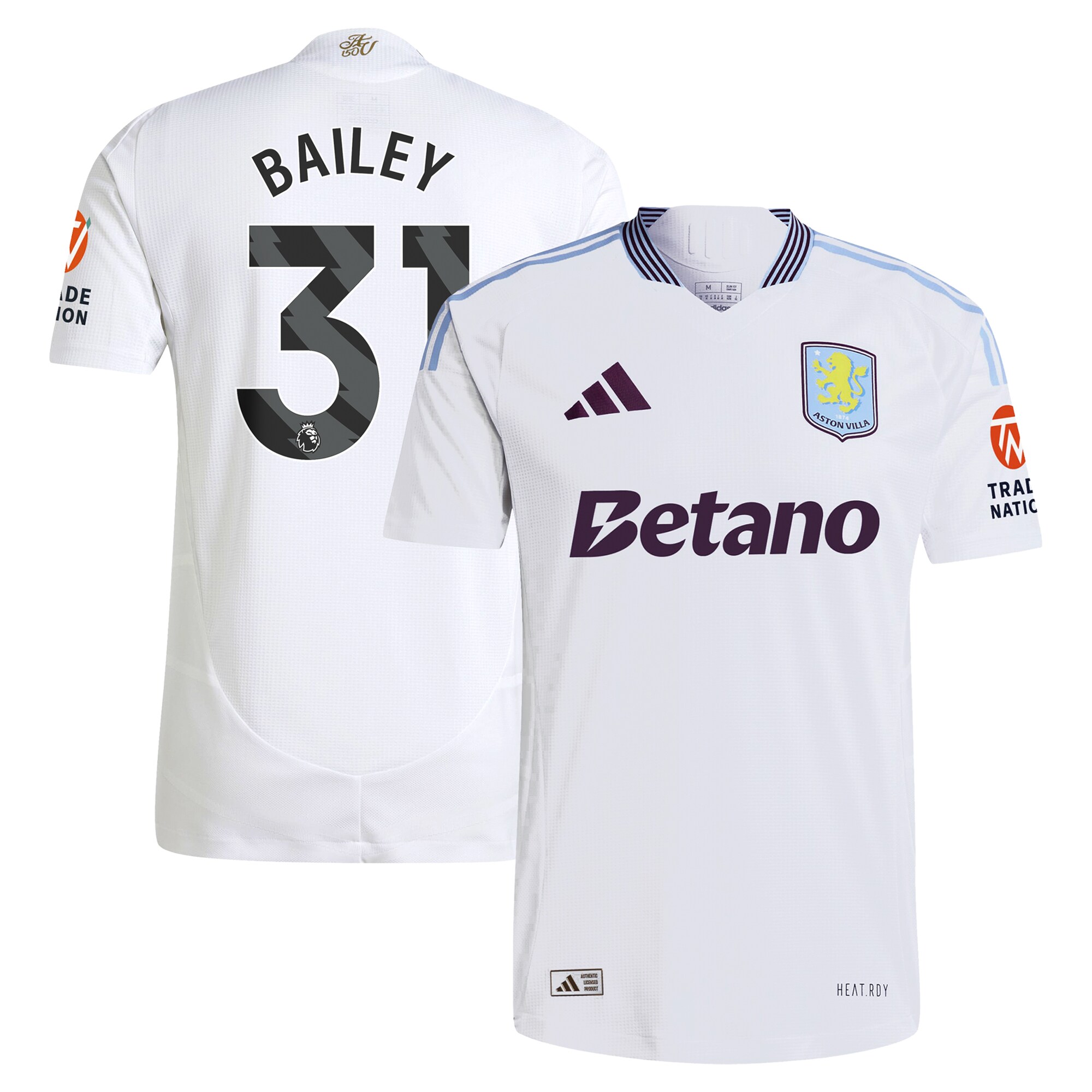 Explore the aston villa adidas away authentic shirt 2024-25 with bailey 31 printing Collection of Aston Villa jerseys. Authentic, high-quality football shirts for every supporter, available worldwide.