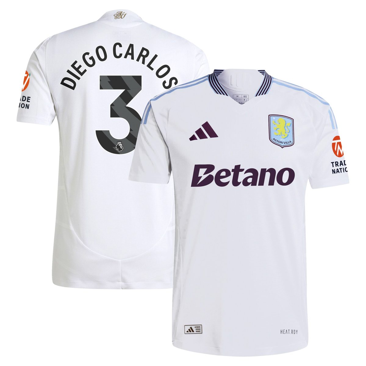 Explore the aston villa adidas away authentic shirt 2024-25 with diego carlos 3 printing Collection of Aston Villa jerseys. Authentic, high-quality football shirts for every supporter, available worldwide.