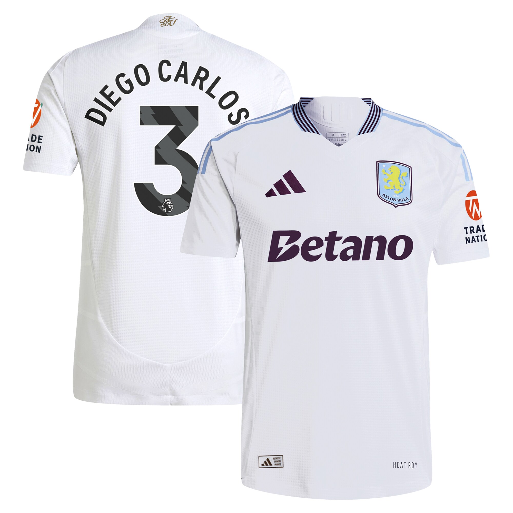 Explore the aston villa adidas away authentic shirt 2024-25 with diego carlos 3 printing Collection of Aston Villa jerseys. Authentic, high-quality football shirts for every supporter, available worldwide.