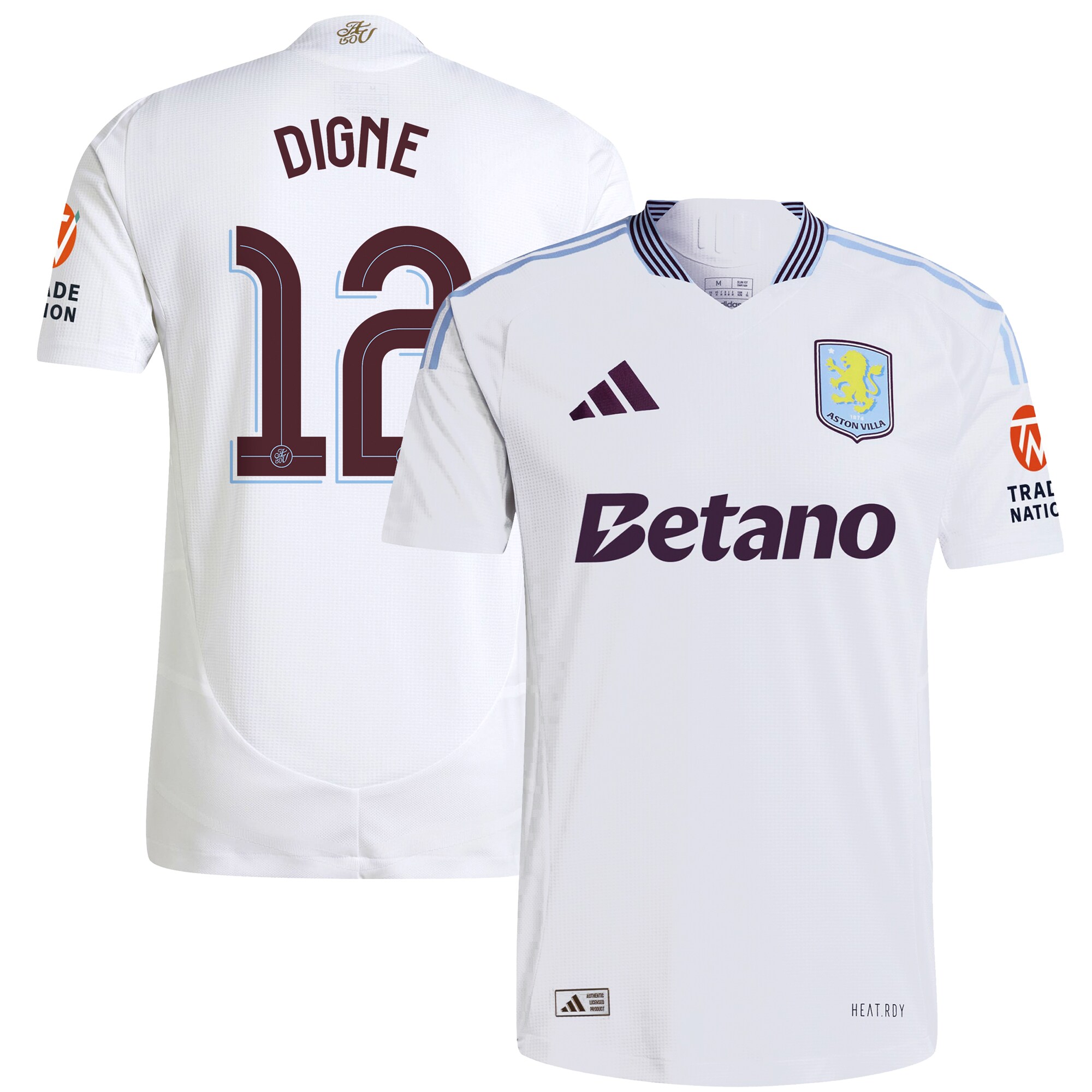 Explore the aston villa adidas away authentic shirt 2024-25 with digne 12 cup printing Collection of Aston Villa jerseys. Authentic, high-quality football shirts for every supporter, available worldwide.