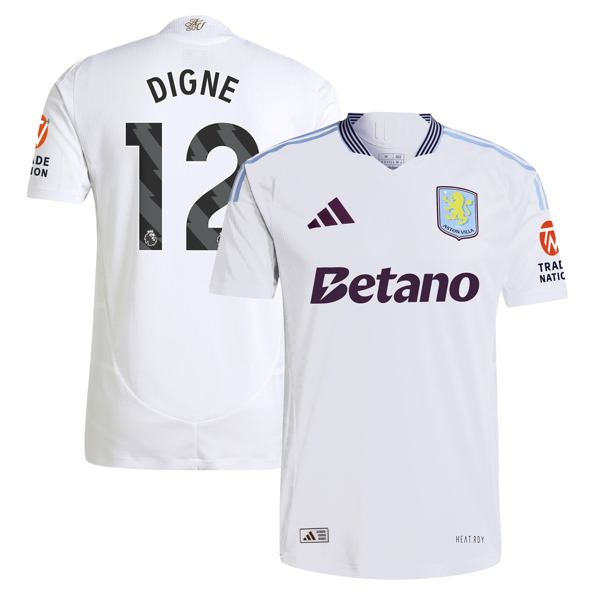 Explore the aston villa adidas away authentic shirt 2024-25 with digne 12 printing Collection of Aston Villa jerseys. Authentic, high-quality football shirts for every supporter, available worldwide.