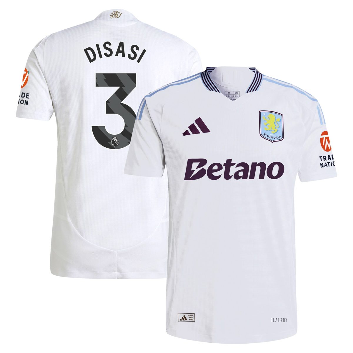 Explore the aston villa adidas away authentic shirt 2024-25 with disasi 3 printing Collection of Aston Villa jerseys. Authentic, high-quality football shirts for every supporter, available worldwide.