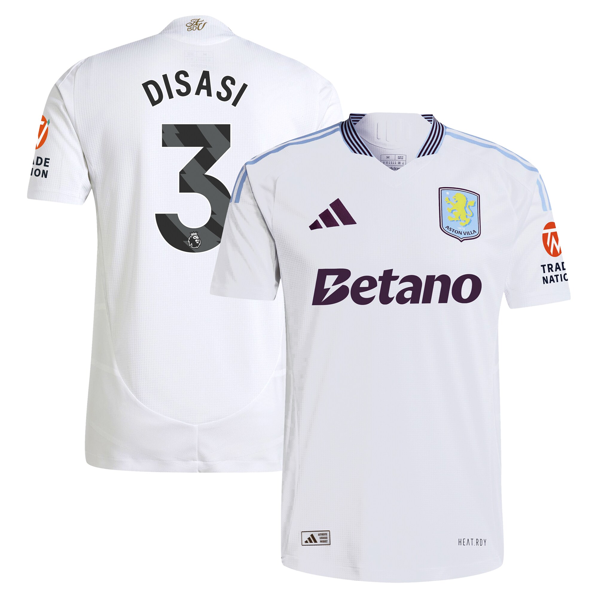 Explore the aston villa adidas away authentic shirt 2024-25 with disasi 3 printing Collection of Aston Villa jerseys. Authentic, high-quality football shirts for every supporter, available worldwide.