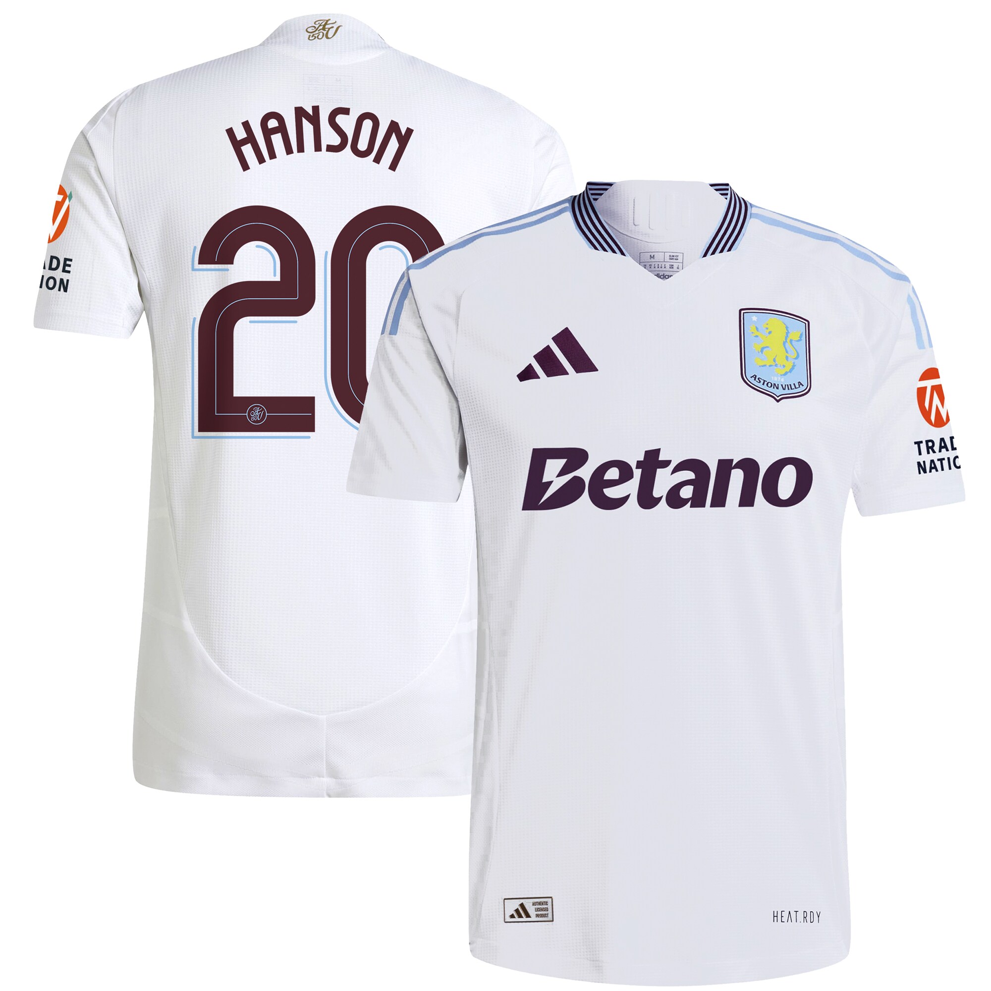 Explore the aston villa adidas away authentic shirt 2024-25 with hanson 20 cup printing Collection of Aston Villa jerseys. Authentic, high-quality football shirts for every supporter, available worldwide.
