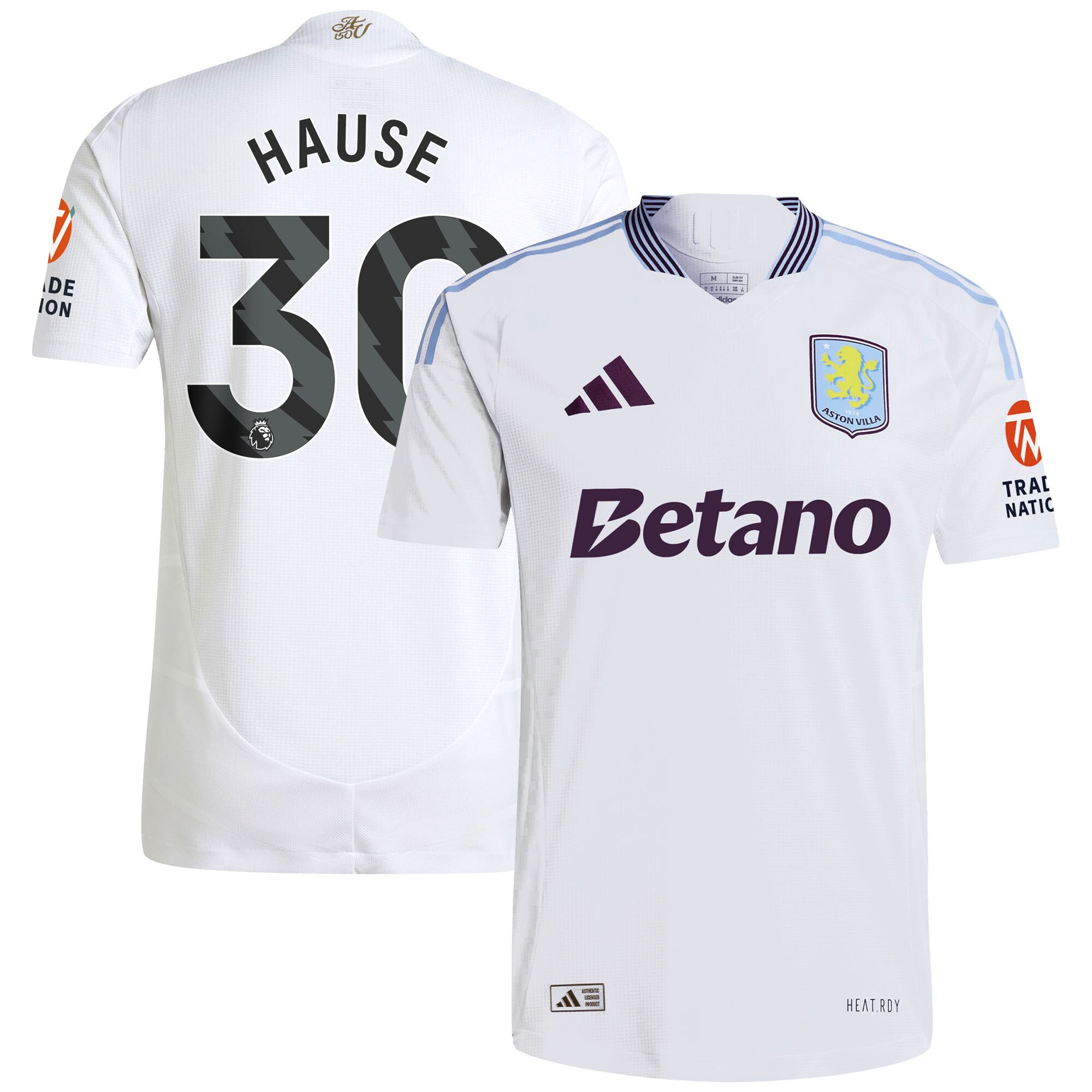 Explore the aston villa adidas away authentic shirt 2024-25 with hause 30 printing Collection of Aston Villa jerseys. Authentic, high-quality football shirts for every supporter, available worldwide.