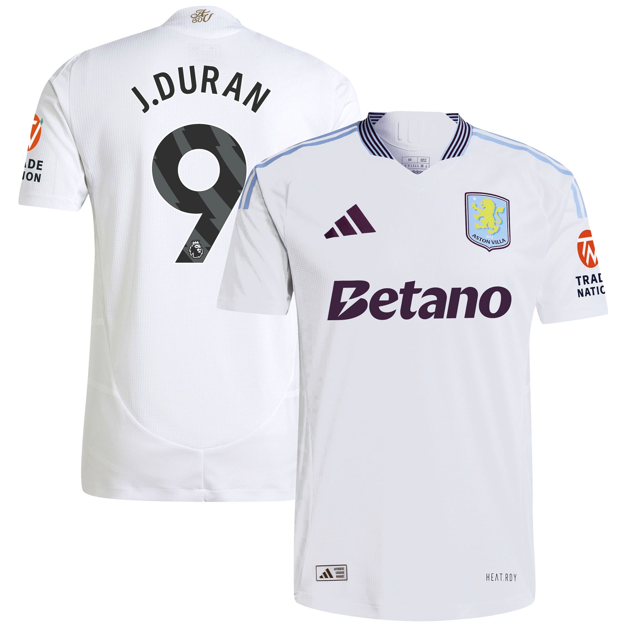 Explore the aston villa adidas away authentic shirt 2024-25 with j.duran 9 printing Collection of Aston Villa jerseys. Authentic, high-quality football shirts for every supporter, available worldwide.