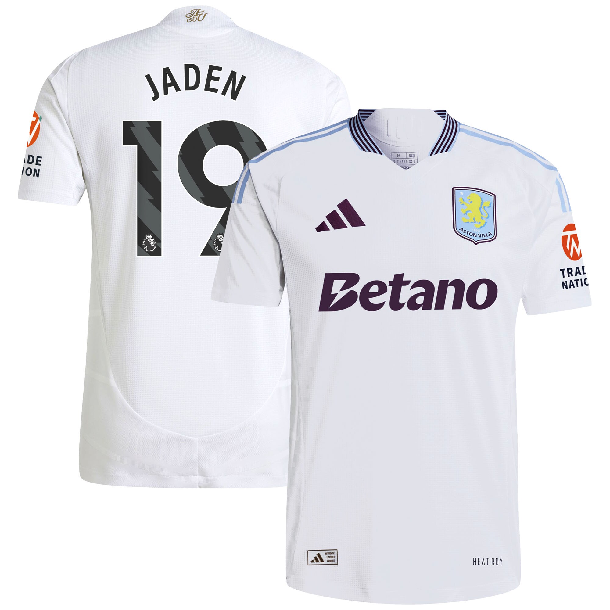 Explore the aston villa adidas away authentic shirt 2024-25 with jaden 19 printing Collection of Aston Villa jerseys. Authentic, high-quality football shirts for every supporter, available worldwide.