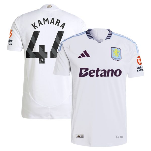 Explore the aston villa adidas away authentic shirt 2024-25 with kamara 44 printing Collection of Aston Villa jerseys. Authentic, high-quality football shirts for every supporter, available worldwide.