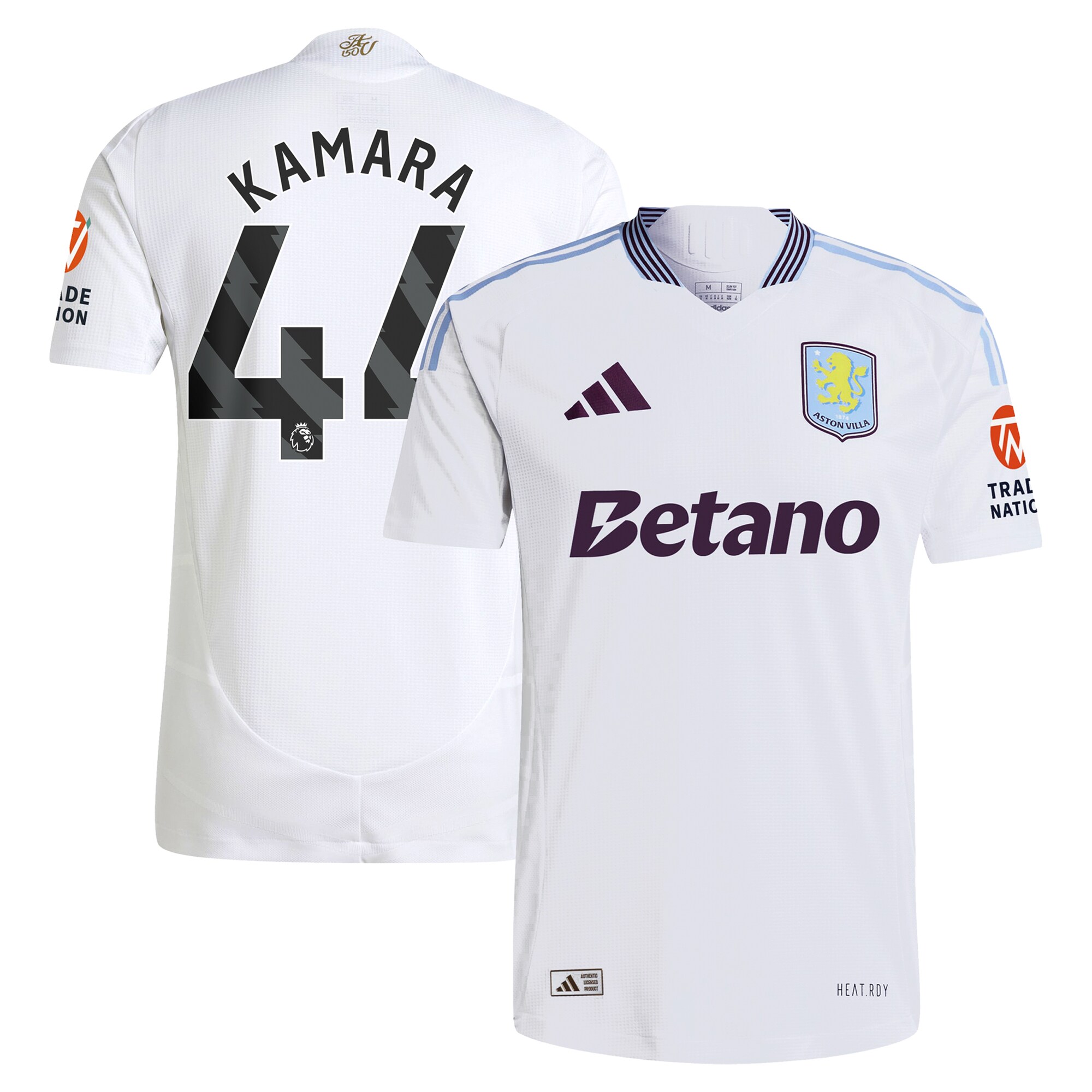 Explore the aston villa adidas away authentic shirt 2024-25 with kamara 44 printing Collection of Aston Villa jerseys. Authentic, high-quality football shirts for every supporter, available worldwide.