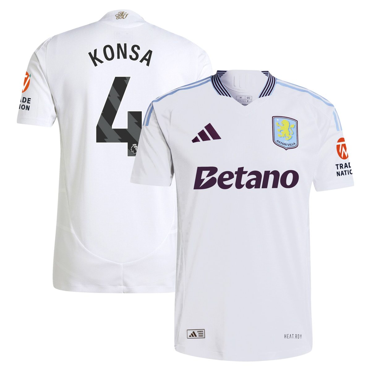 Explore the aston villa adidas away authentic shirt 2024-25 with konsa 4 printing Collection of Aston Villa jerseys. Authentic, high-quality football shirts for every supporter, available worldwide.