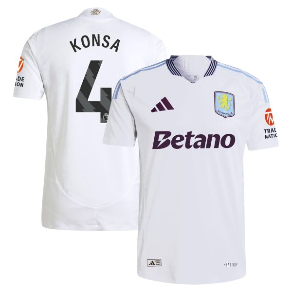 Explore the aston villa adidas away authentic shirt 2024-25 with konsa 4 printing Collection of Aston Villa jerseys. Authentic, high-quality football shirts for every supporter, available worldwide.