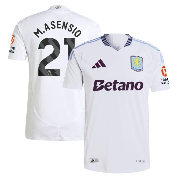 Explore the aston villa adidas away authentic shirt 2024-25 with m.asensio 21 printing Collection of Aston Villa jerseys. Authentic, high-quality football shirts for every supporter, available worldwide.