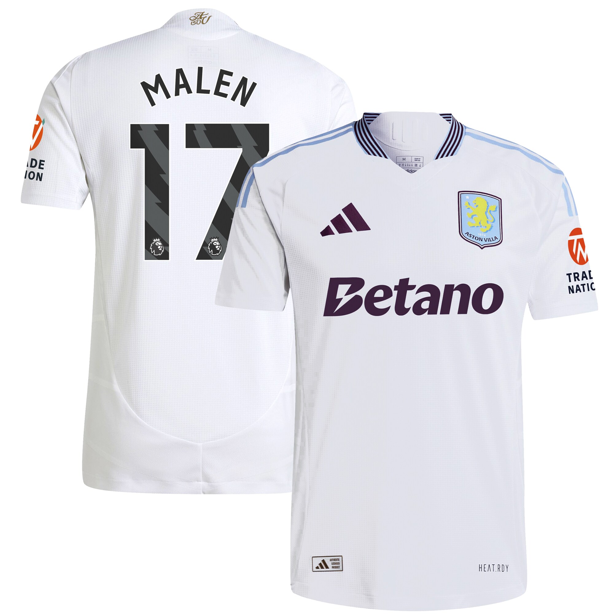 Explore the aston villa adidas away authentic shirt 2024-25 with malen 17 printing Collection of Aston Villa jerseys. Authentic, high-quality football shirts for every supporter, available worldwide.