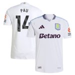 Explore the aston villa adidas away authentic shirt 2024-25 with pau 14 printing Collection of Aston Villa jerseys. Authentic, high-quality football shirts for every supporter, available worldwide.