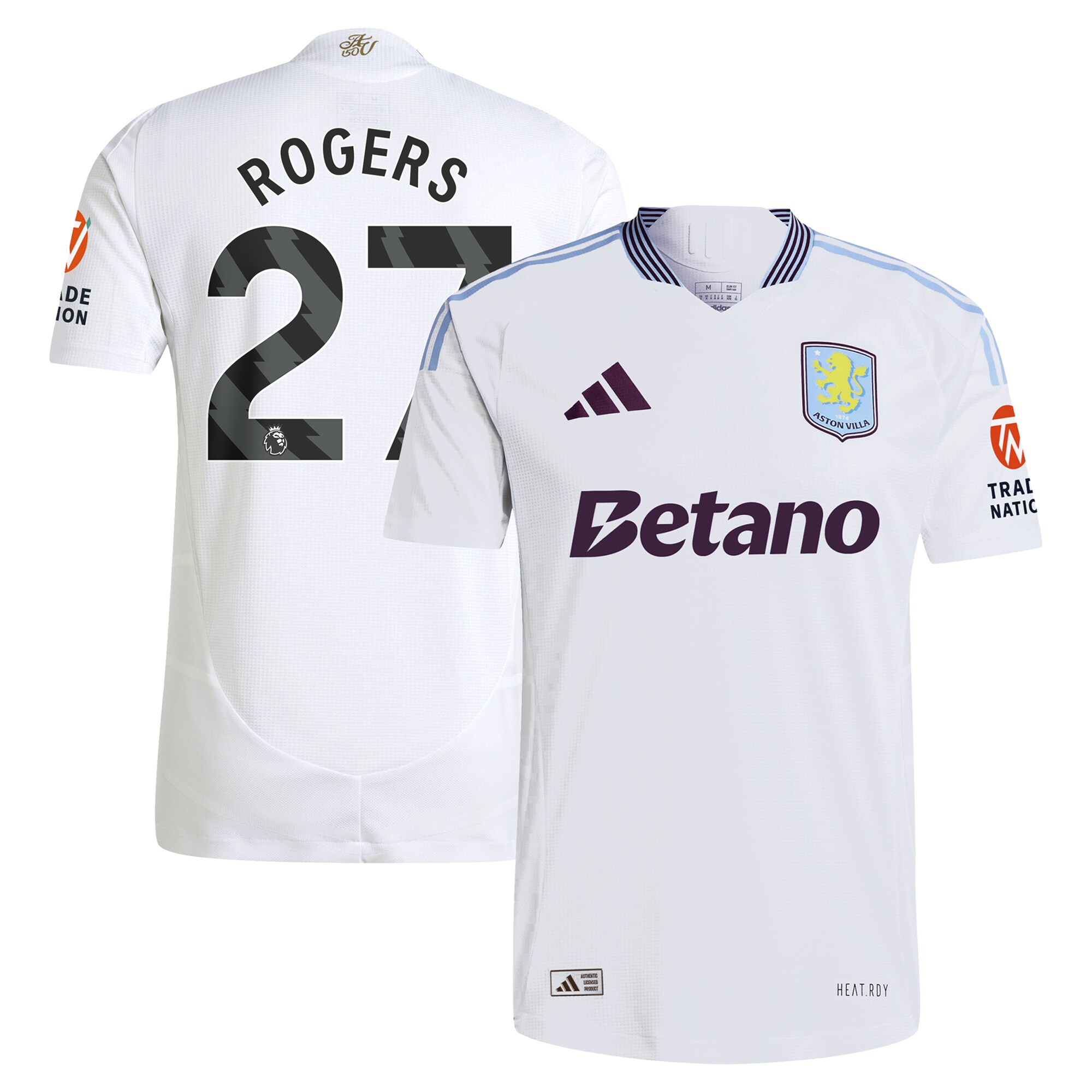 Explore the aston villa adidas away authentic shirt 2024-25 with rogers 27 printing Collection of Aston Villa jerseys. Authentic, high-quality football shirts for every supporter, available worldwide.