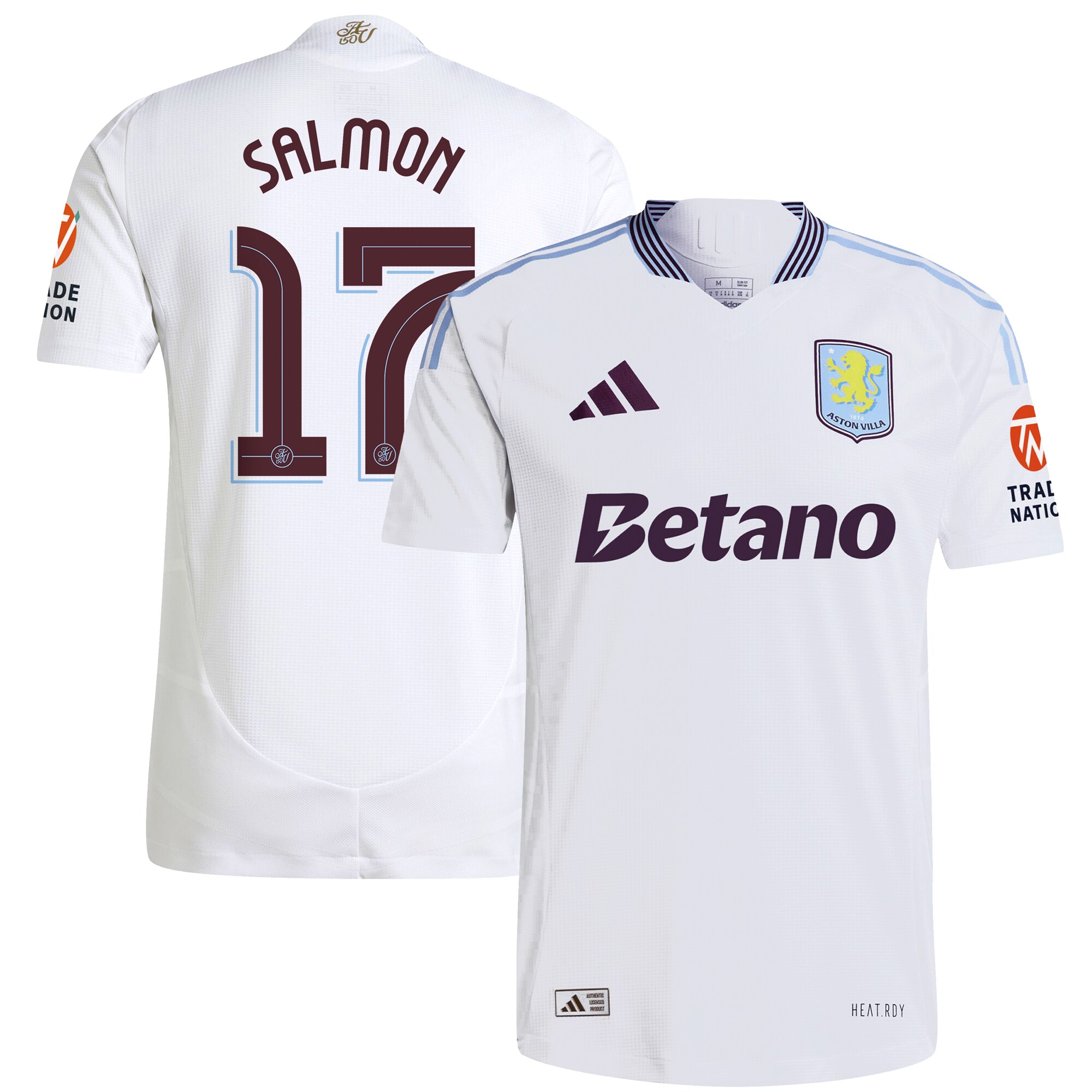 Explore the aston villa adidas away authentic shirt 2024-25 with salmon 17 cup printing Collection of Aston Villa jerseys. Authentic, high-quality football shirts for every supporter, available worldwide.