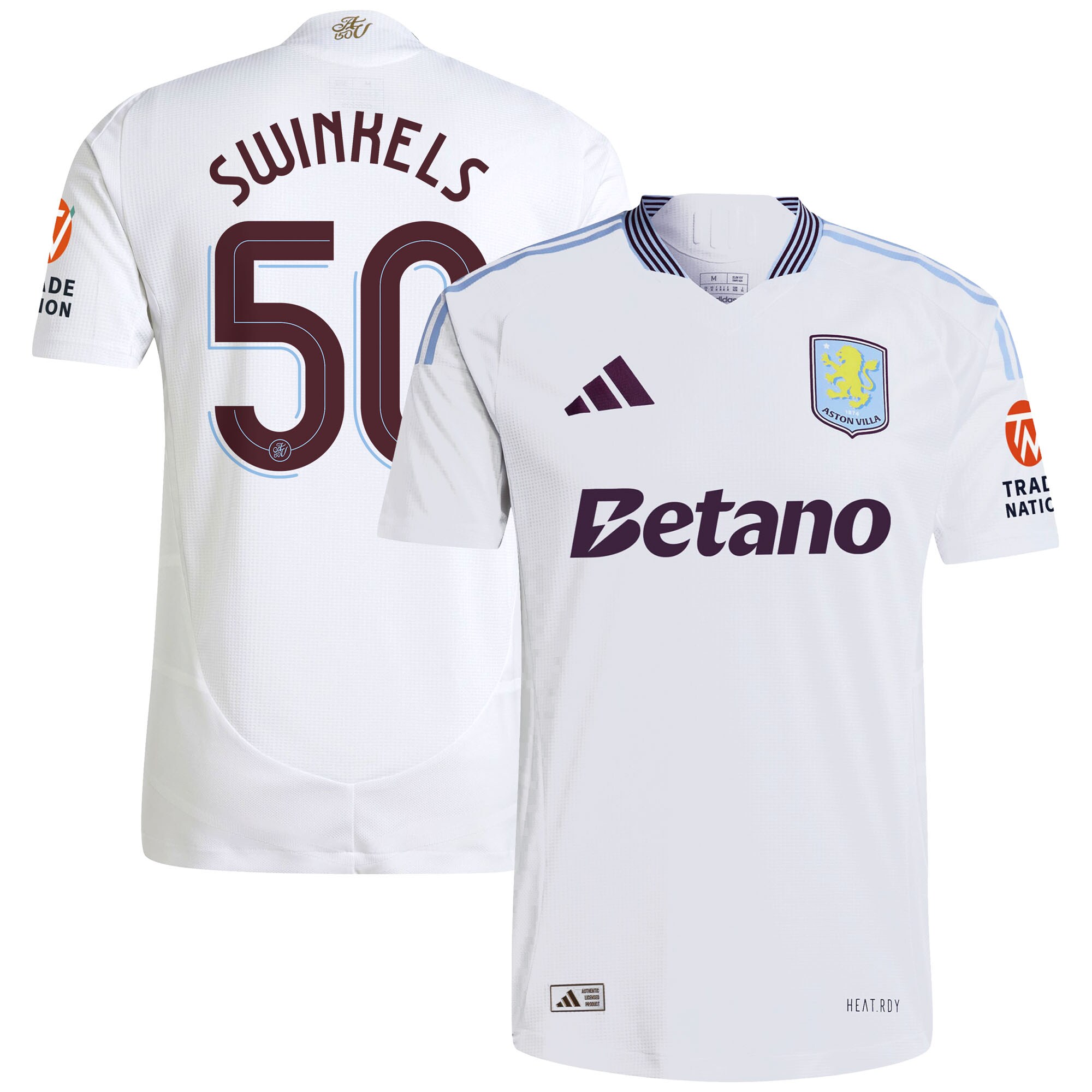 Explore the aston villa adidas away authentic shirt 2024-25 with swinkels 50 cup printing Collection of Aston Villa jerseys. Authentic, high-quality football shirts for every supporter, available worldwide.