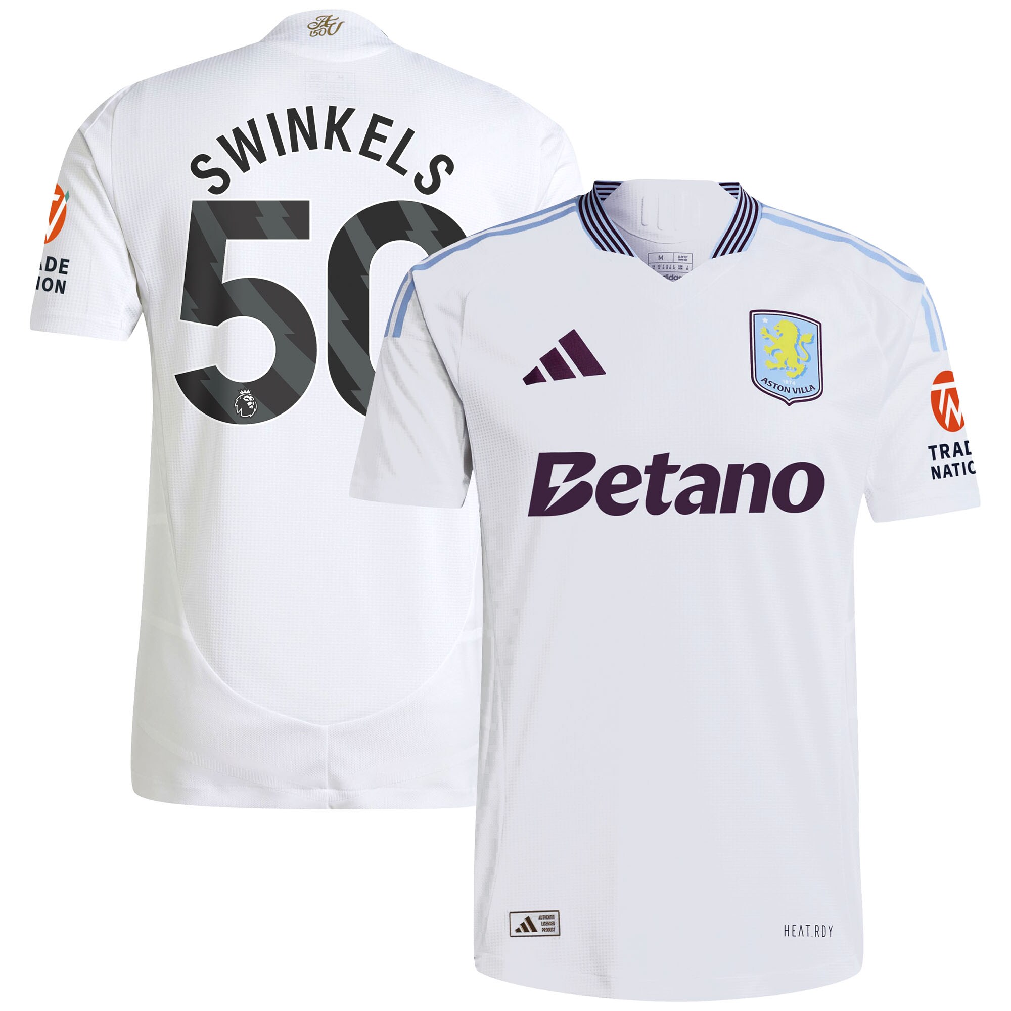 Explore the aston villa adidas away authentic shirt 2024-25 with swinkels 50 printing Collection of Aston Villa jerseys. Authentic, high-quality football shirts for every supporter, available worldwide.