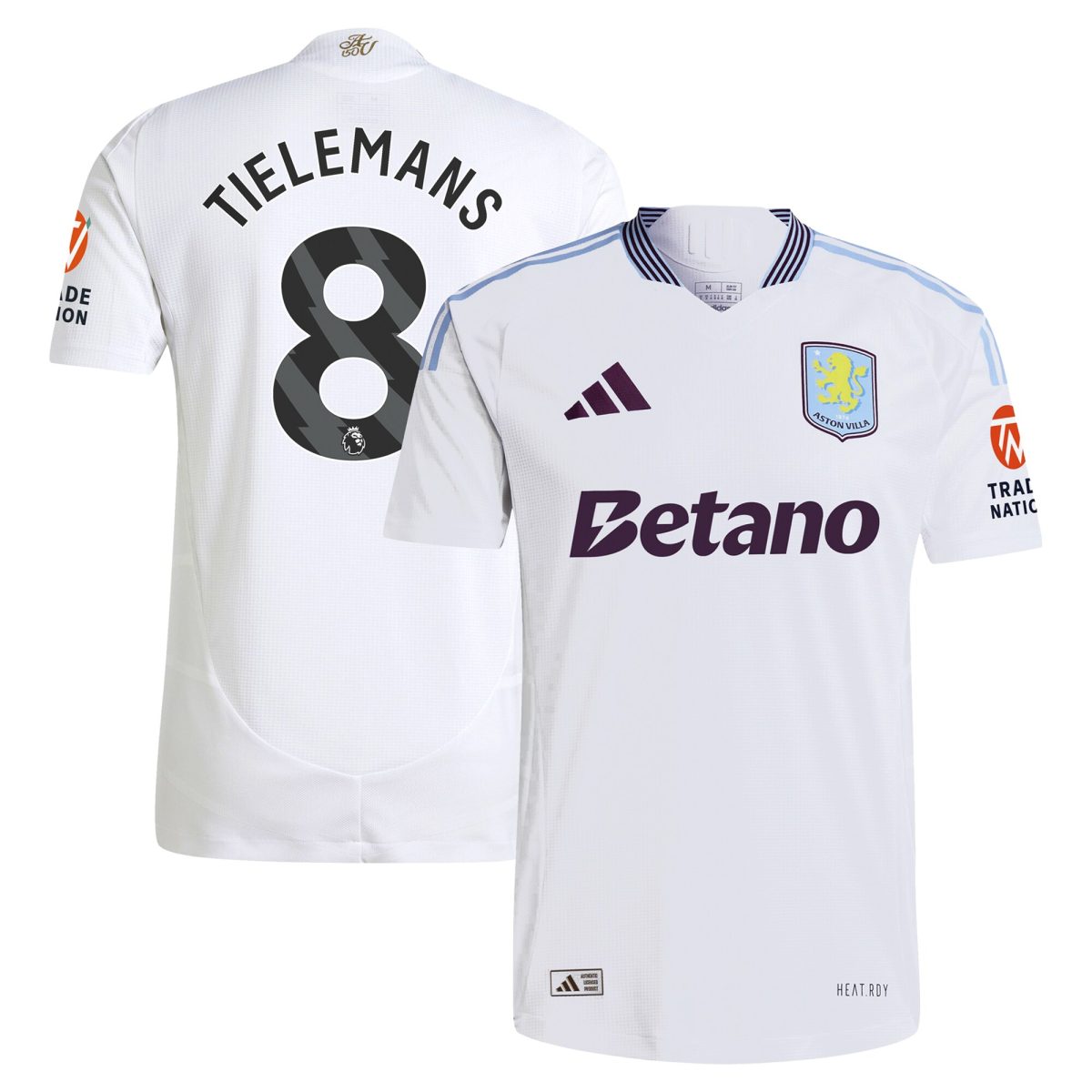 Explore the aston villa adidas away authentic shirt 2024-25 with tielemans 8 printing Collection of Aston Villa jerseys. Authentic, high-quality football shirts for every supporter, available worldwide.