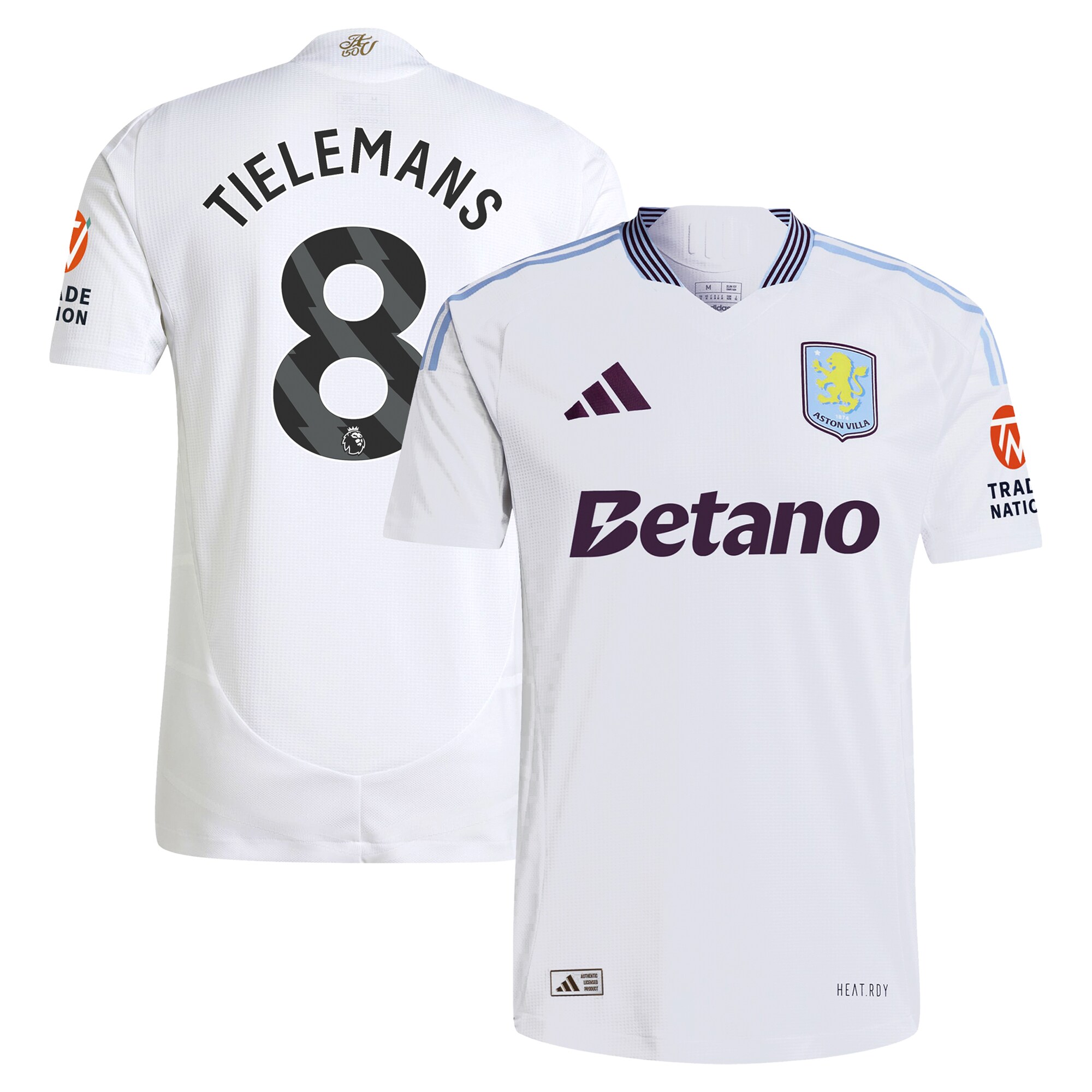 Explore the aston villa adidas away authentic shirt 2024-25 with tielemans 8 printing Collection of Aston Villa jerseys. Authentic, high-quality football shirts for every supporter, available worldwide.