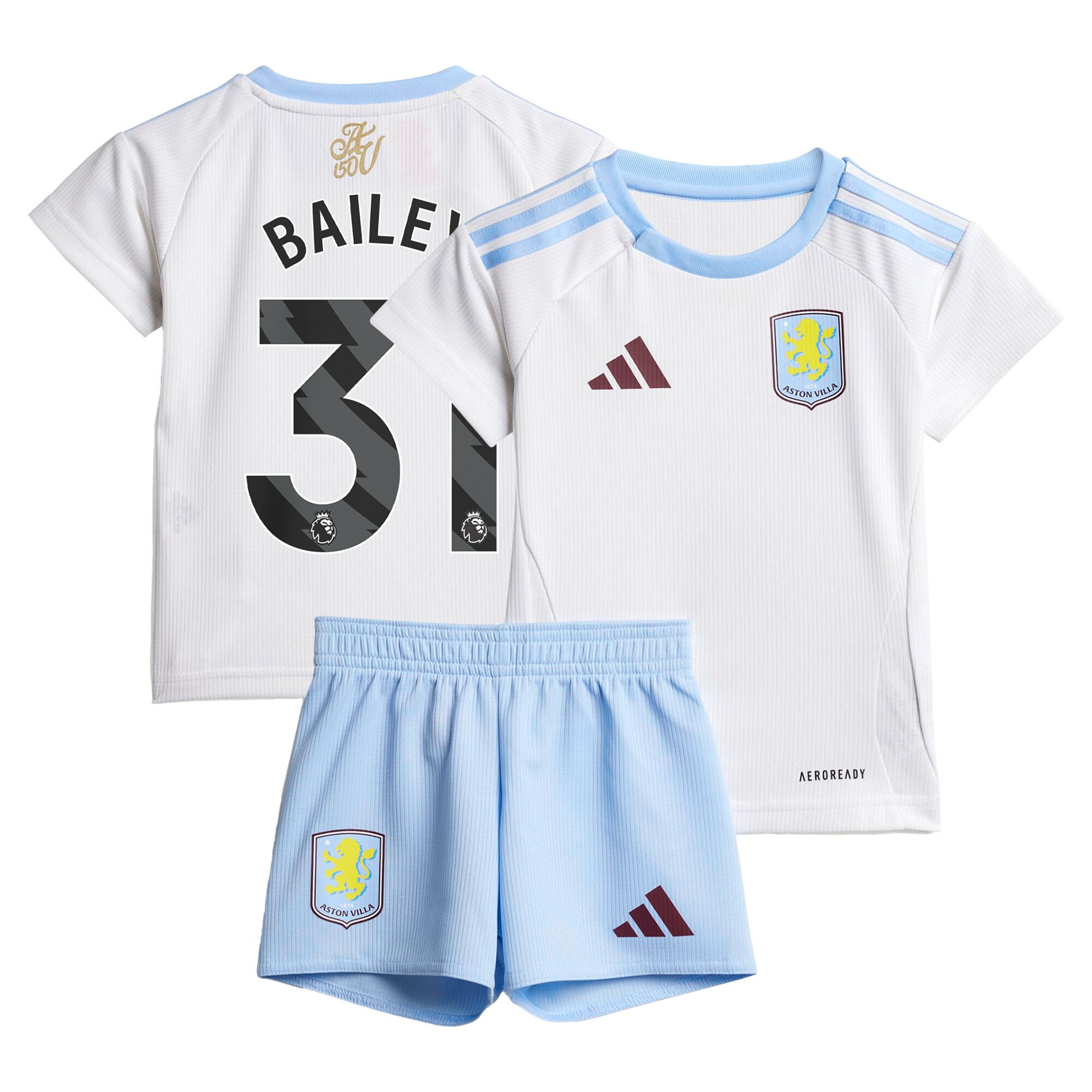 Explore the aston villa adidas away baby kit 2024-25 with bailey 31 printing Collection of Aston Villa jerseys. Authentic, high-quality football shirts for every supporter, available worldwide.