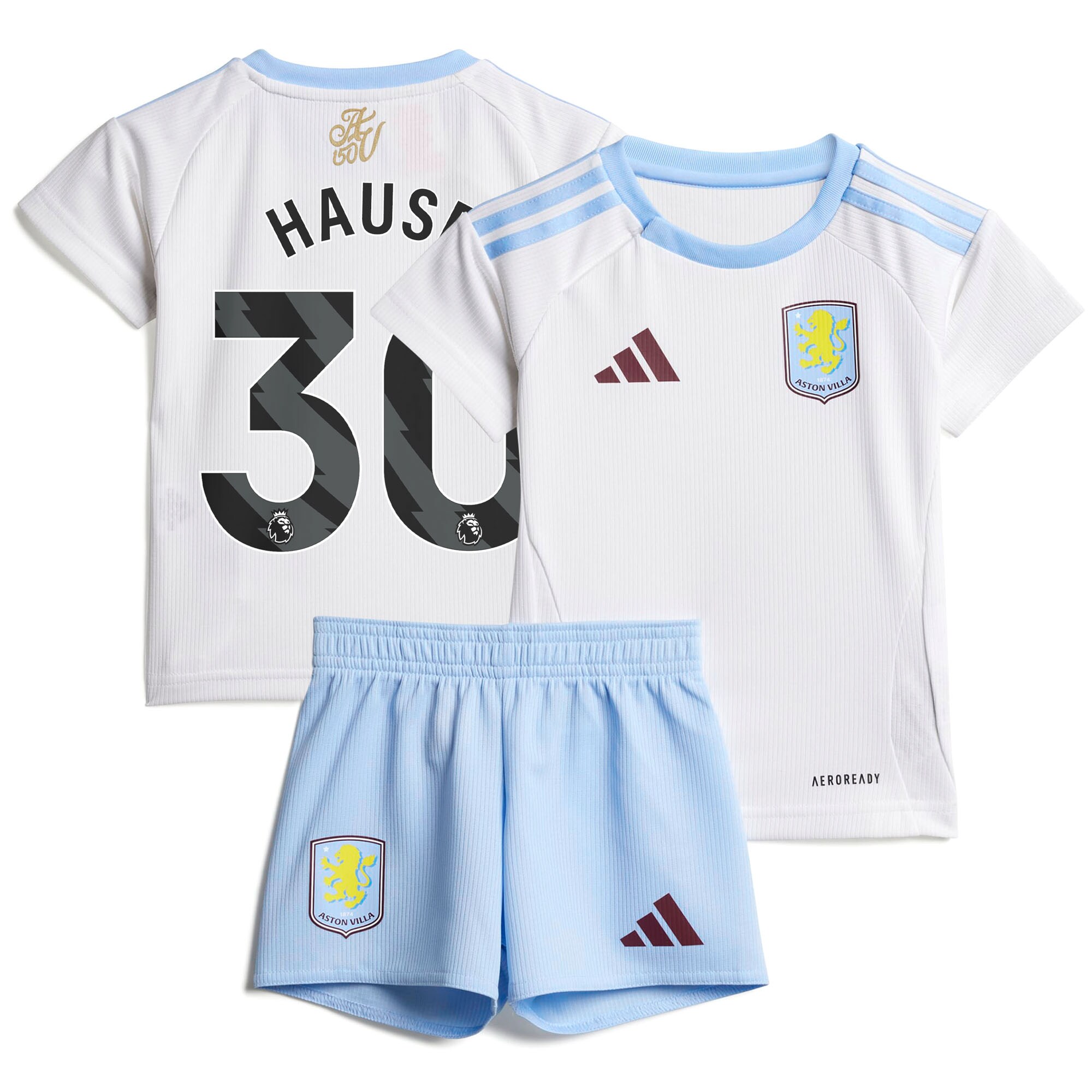 Explore the aston villa adidas away baby kit 2024-25 with hause 30 printing Collection of Aston Villa jerseys. Authentic, high-quality football shirts for every supporter, available worldwide.