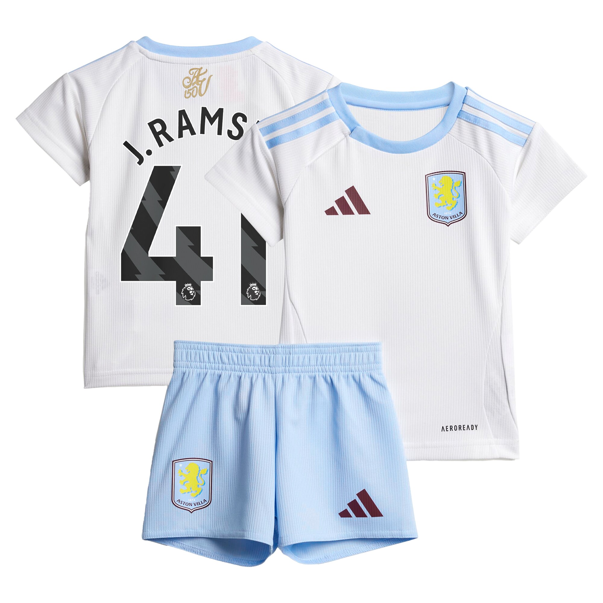 Explore the aston villa adidas away baby kit 2024-25 with j. ramsey 41 printing Collection of Aston Villa jerseys. Authentic, high-quality football shirts for every supporter, available worldwide.