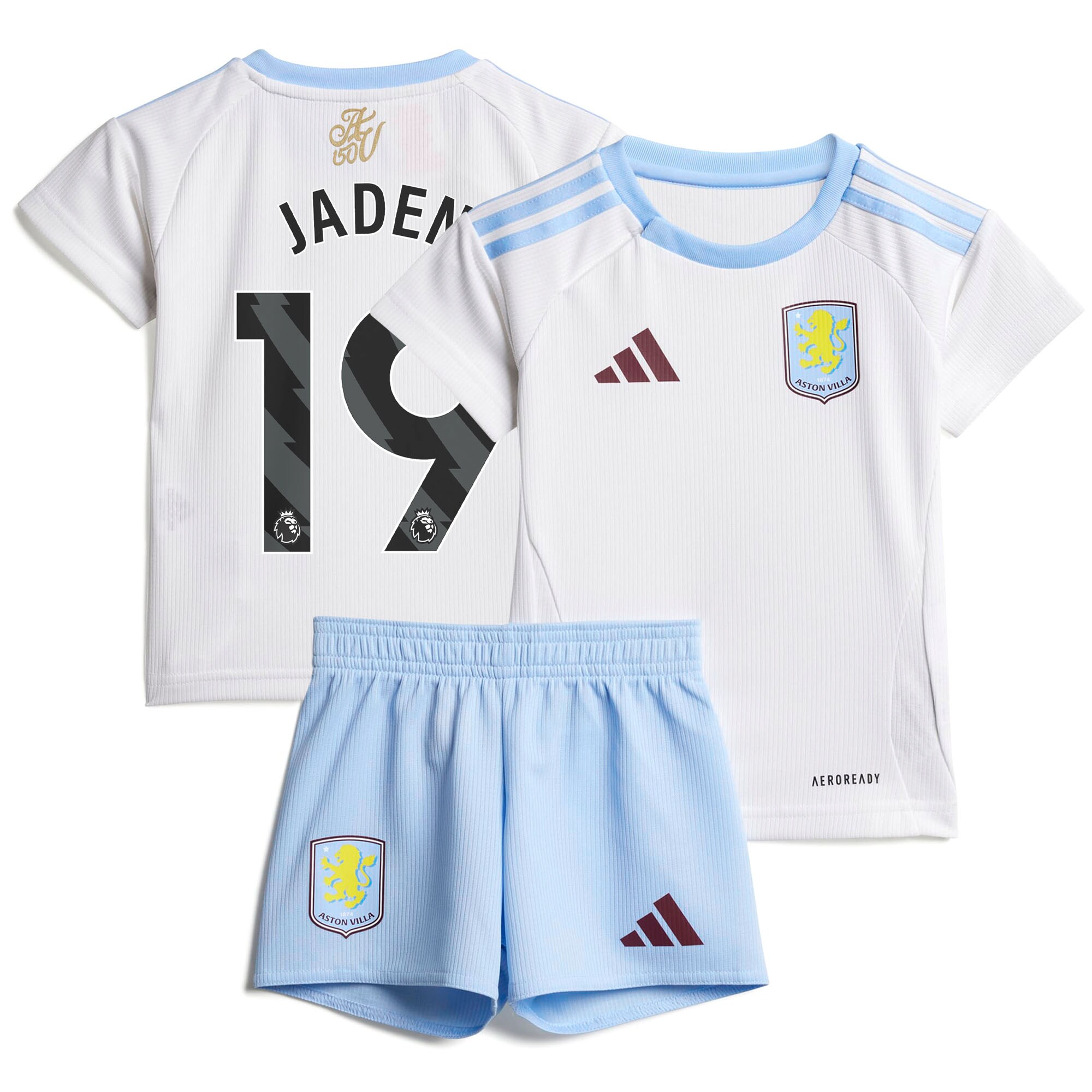 Explore the aston villa adidas away baby kit 2024-25 with jaden 19 printing Collection of Aston Villa jerseys. Authentic, high-quality football shirts for every supporter, available worldwide.