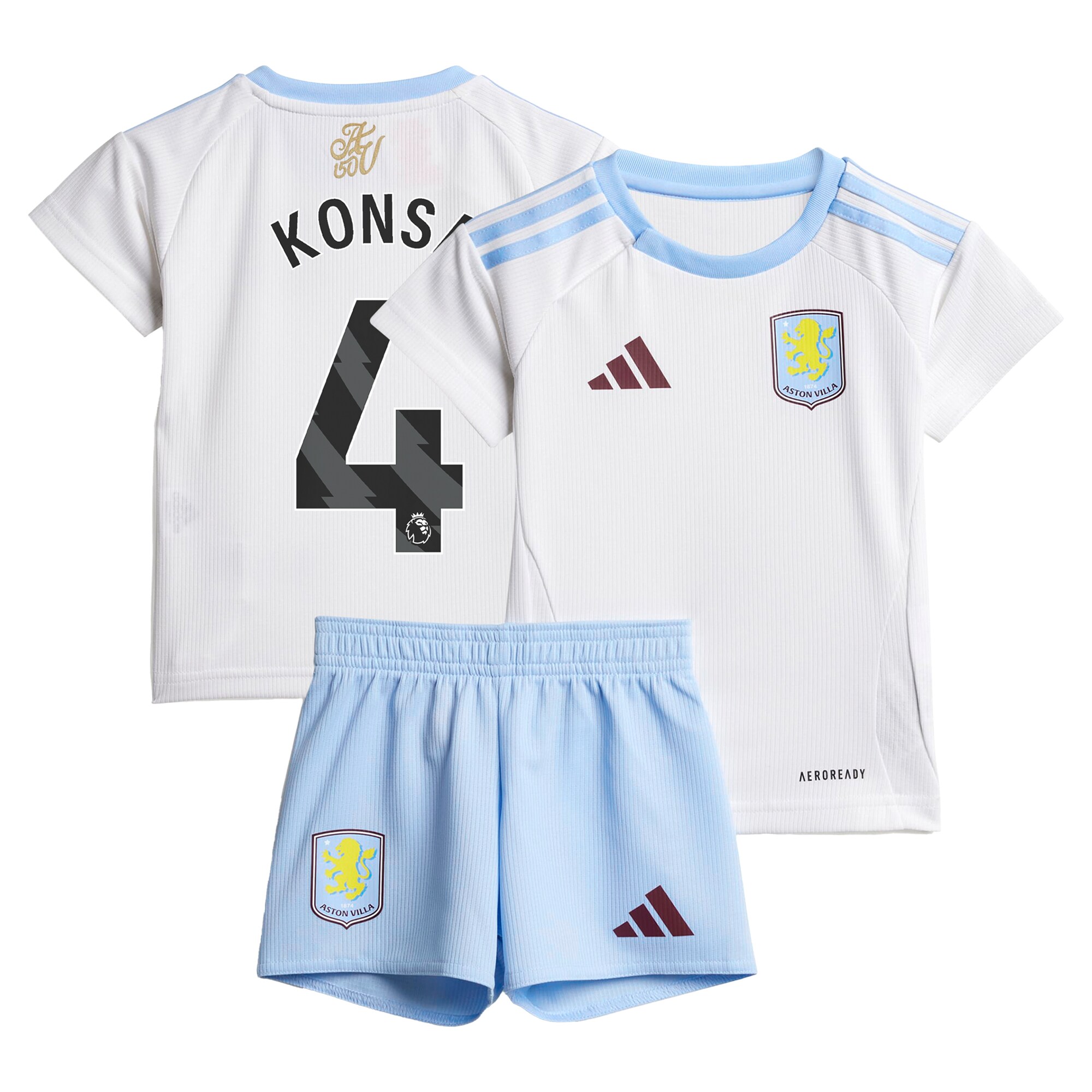 Explore the aston villa adidas away baby kit 2024-25 with konsa 4 printing Collection of Aston Villa jerseys. Authentic, high-quality football shirts for every supporter, available worldwide.