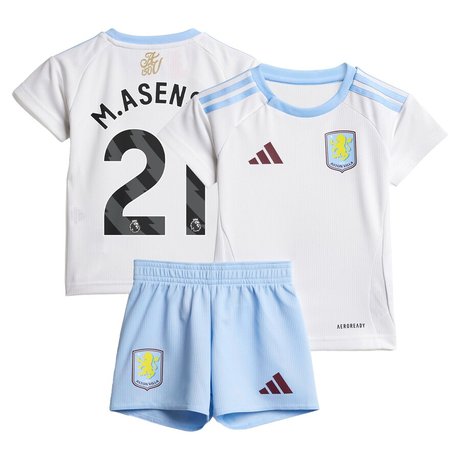 Explore the aston villa adidas away baby kit 2024-25 with m.asensio 21 printing Collection of Aston Villa jerseys. Authentic, high-quality football shirts for every supporter, available worldwide.