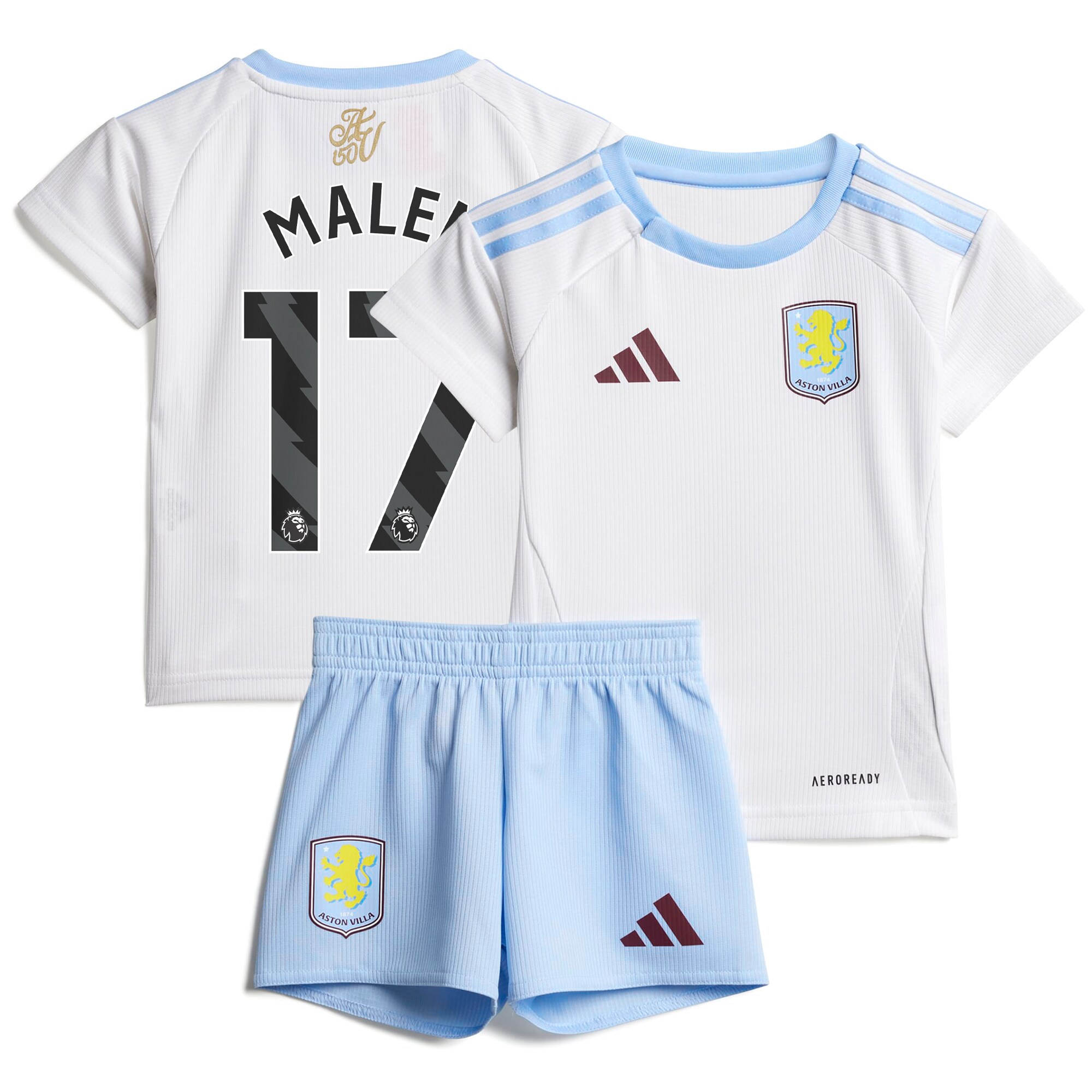 Explore the aston villa adidas away baby kit 2024-25 with malen 17 printing Collection of Aston Villa jerseys. Authentic, high-quality football shirts for every supporter, available worldwide.