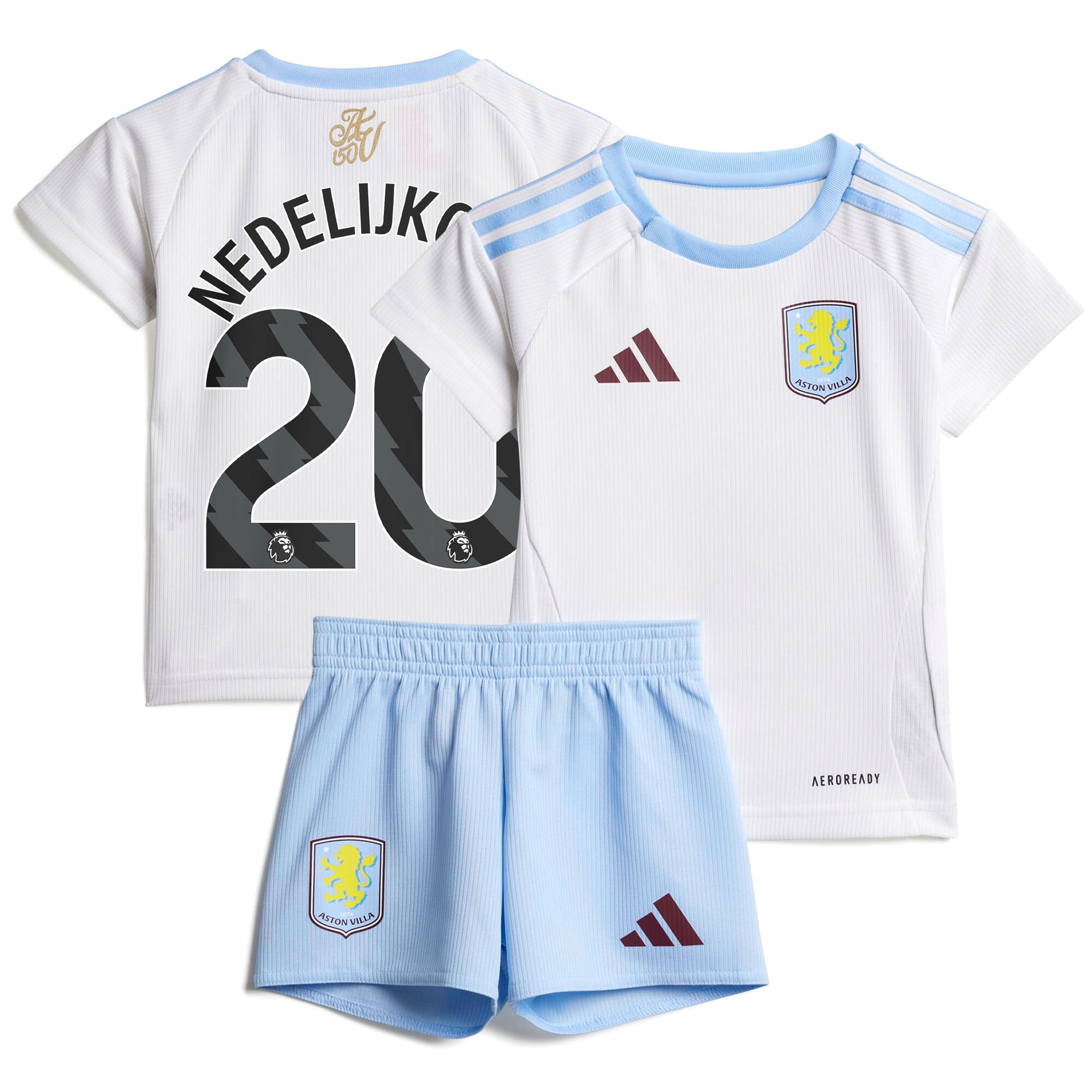 Explore the aston villa adidas away baby kit 2024-25 with nedeljković 20 printing Collection of Aston Villa jerseys. Authentic, high-quality football shirts for every supporter, available worldwide.