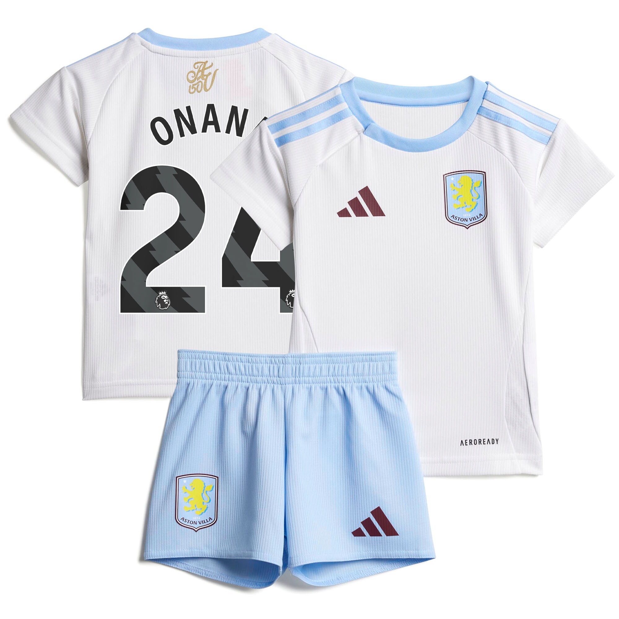 Explore the aston villa adidas away baby kit 2024-25 with onana 24 printing Collection of Aston Villa jerseys. Authentic, high-quality football shirts for every supporter, available worldwide.