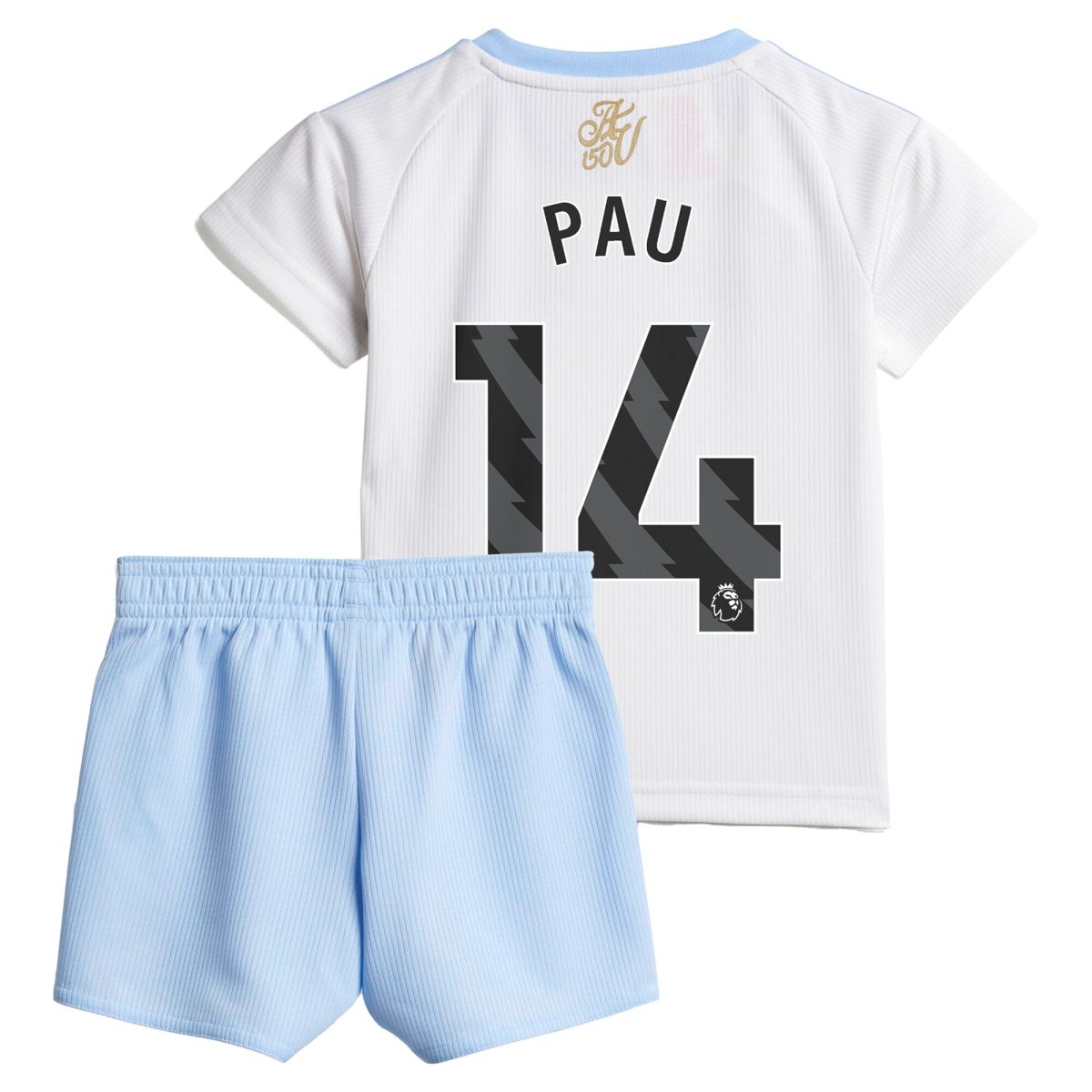 Explore the aston villa adidas away baby kit 2024-25 with pau 14 printing Collection of Aston Villa jerseys. Authentic, high-quality football shirts for every supporter, available worldwide.