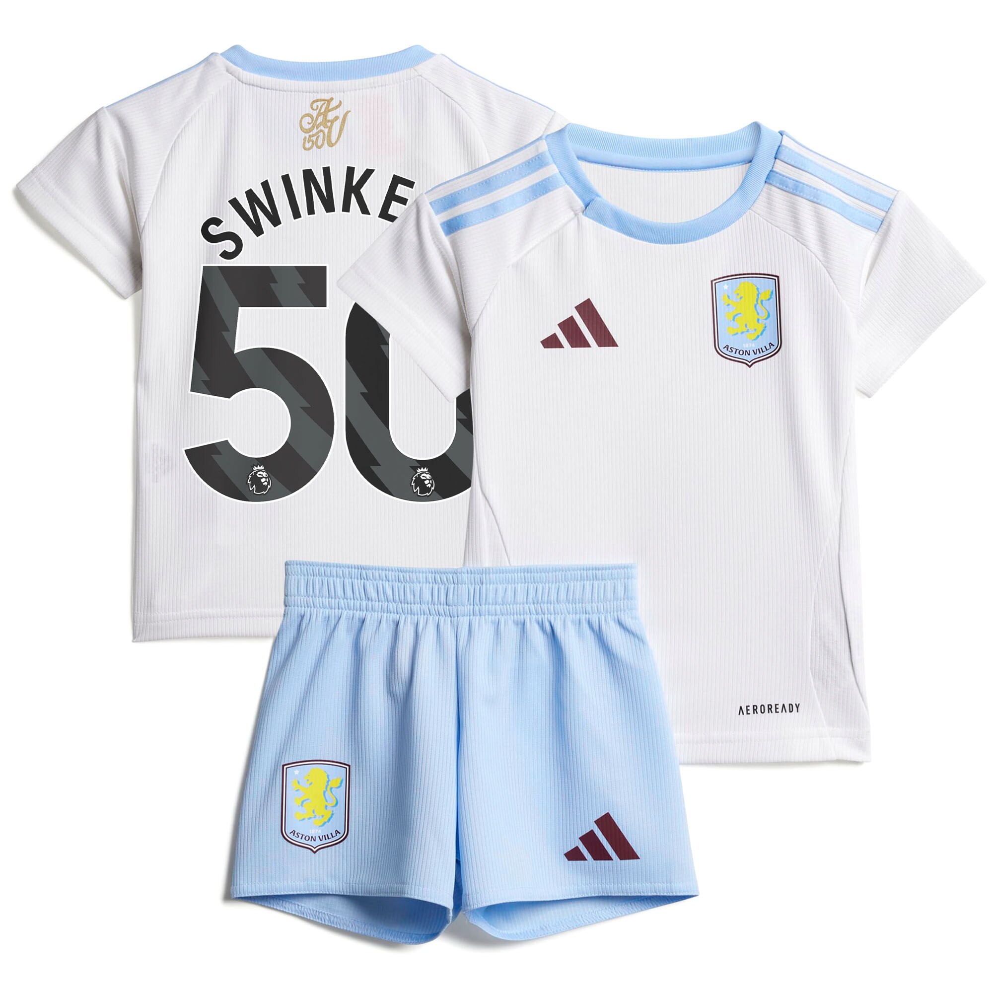 Explore the aston villa adidas away baby kit 2024-25 with swinkels 50 printing Collection of Aston Villa jerseys. Authentic, high-quality football shirts for every supporter, available worldwide.