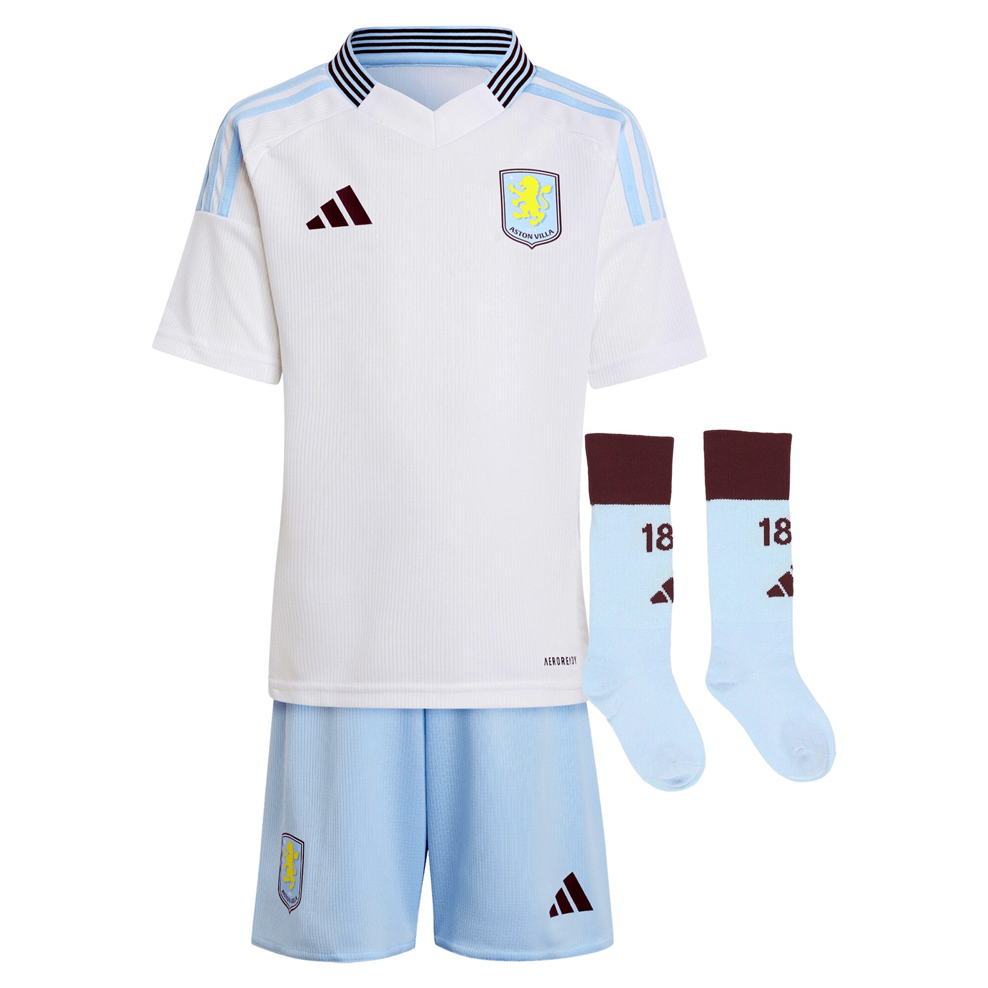 Explore the aston villa adidas away mini kit 2024-25 with a.garcía 16 printing Collection of Aston Villa jerseys. Authentic, high-quality football shirts for every supporter, available worldwide.