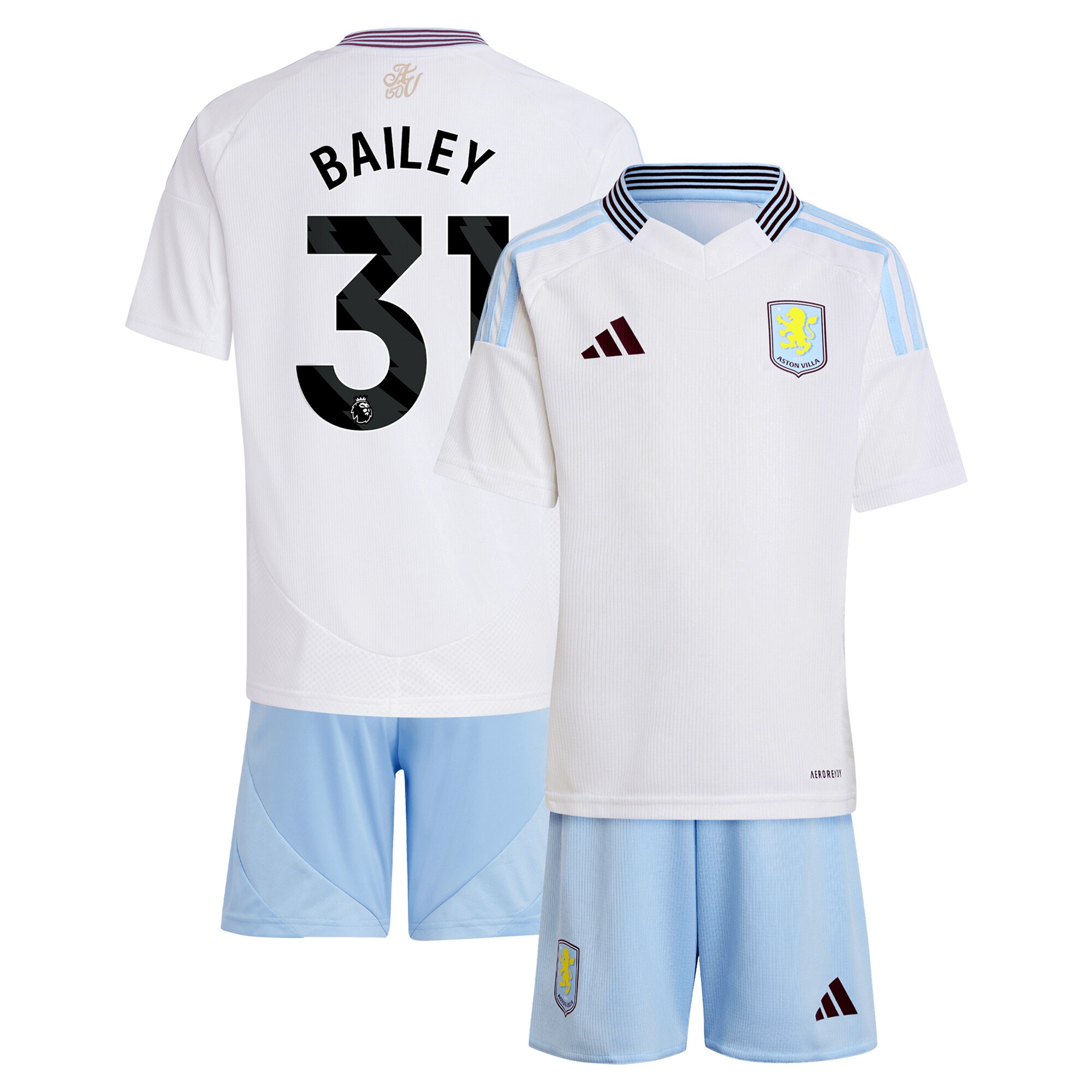 Explore the aston villa adidas away mini kit 2024-25 with bailey 31 printing Collection of Aston Villa jerseys. Authentic, high-quality football shirts for every supporter, available worldwide.