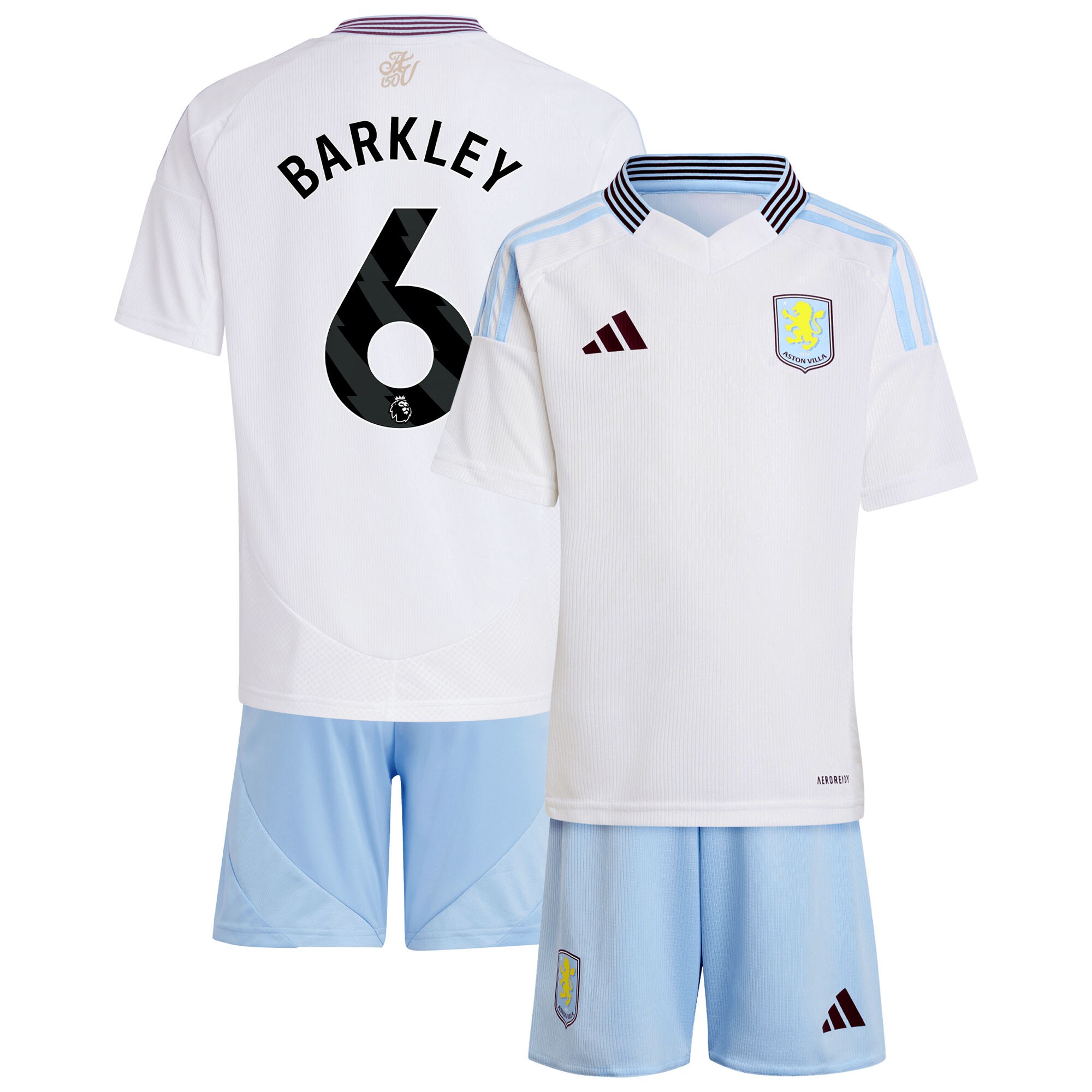 Explore the aston villa adidas away mini kit 2024-25 with barkley 6 printing Collection of Aston Villa jerseys. Authentic, high-quality football shirts for every supporter, available worldwide.