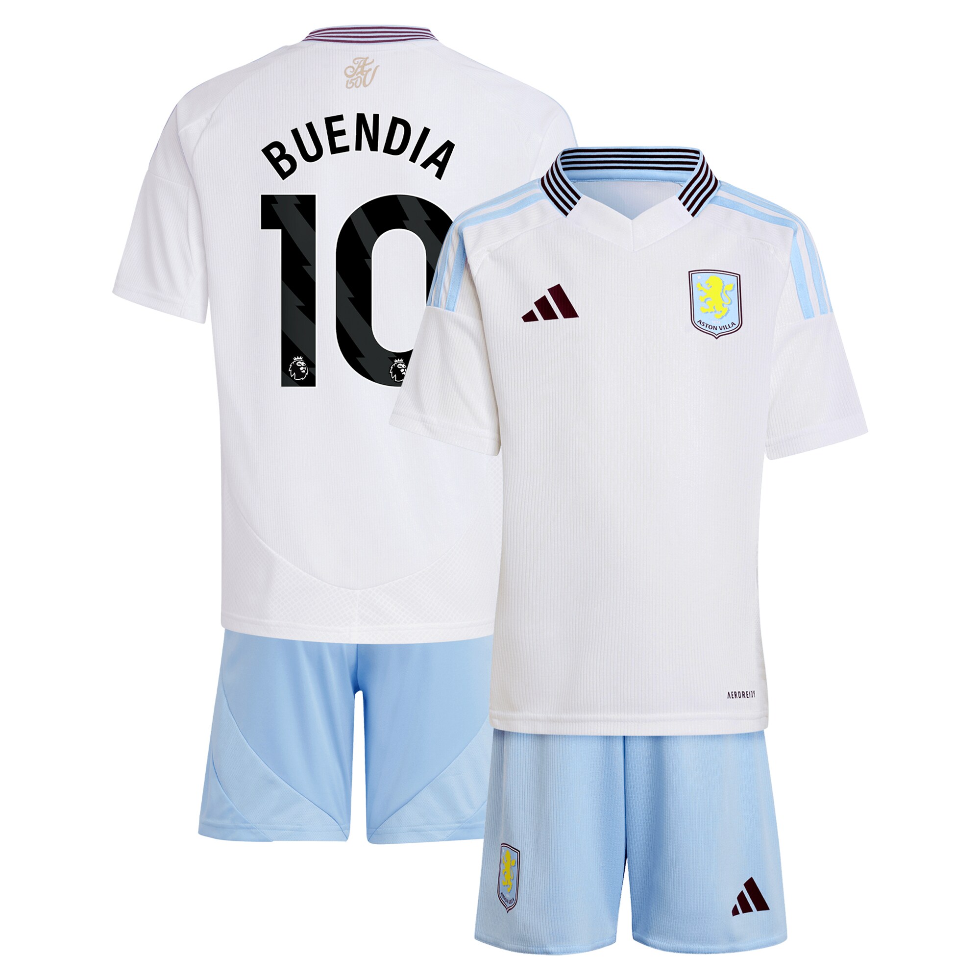 Explore the aston villa adidas away mini kit 2024-25 with buendia 10 printing Collection of Aston Villa jerseys. Authentic, high-quality football shirts for every supporter, available worldwide.