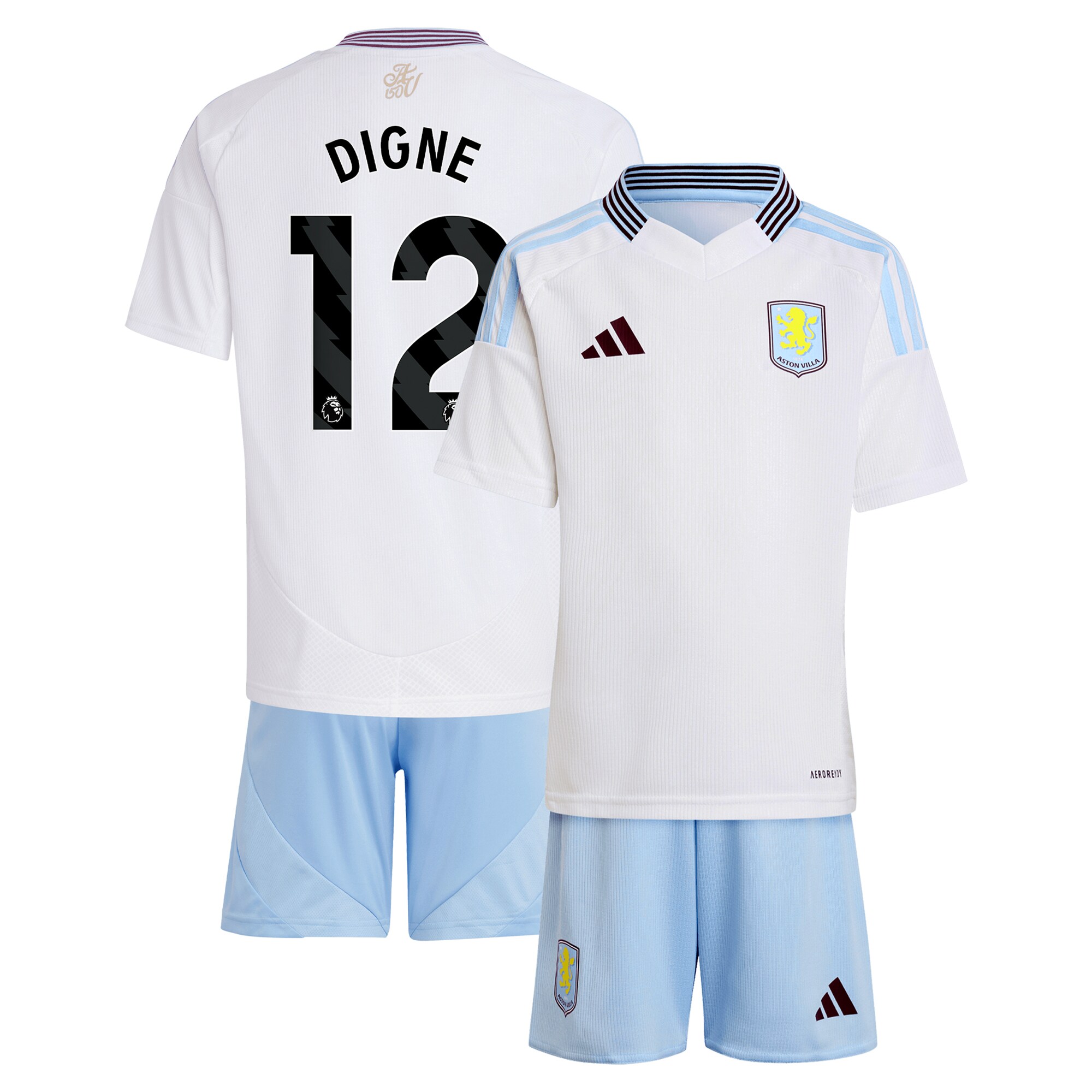 Explore the aston villa adidas away mini kit 2024-25 with digne 12 printing Collection of Aston Villa jerseys. Authentic, high-quality football shirts for every supporter, available worldwide.