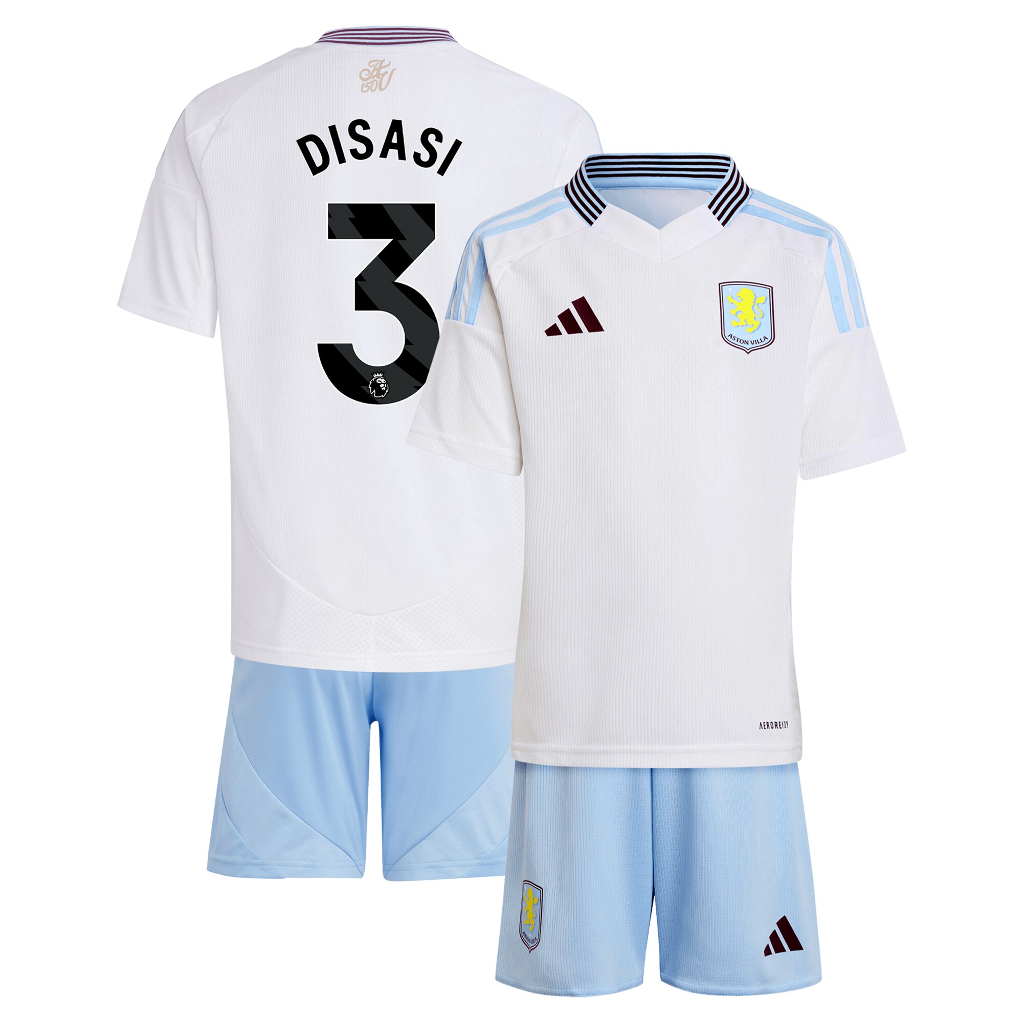 Explore the aston villa adidas away mini kit 2024-25 with disasi 3 printing Collection of Aston Villa jerseys. Authentic, high-quality football shirts for every supporter, available worldwide.