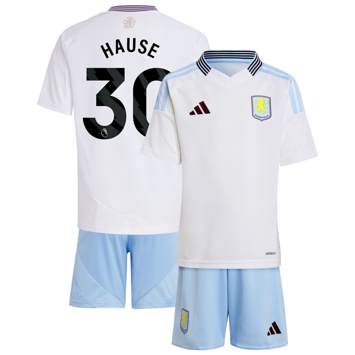 Explore the aston villa adidas away mini kit 2024-25 with hause 30 printing Collection of Aston Villa jerseys. Authentic, high-quality football shirts for every supporter, available worldwide.