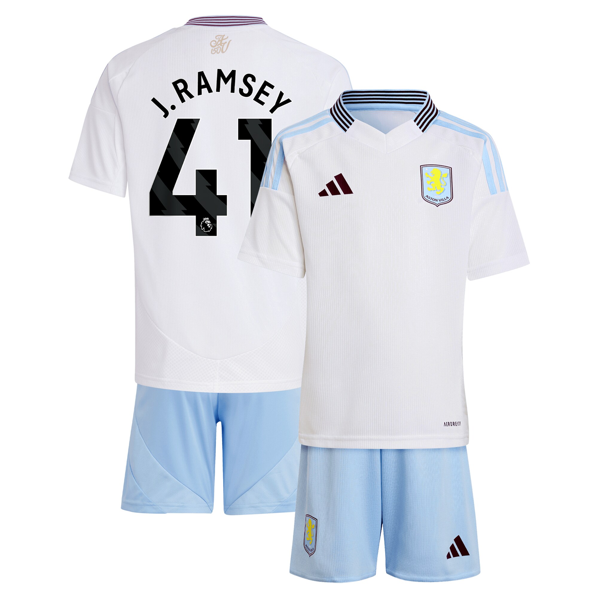 Explore the aston villa adidas away mini kit 2024-25 with j. ramsey 41 printing Collection of Aston Villa jerseys. Authentic, high-quality football shirts for every supporter, available worldwide.