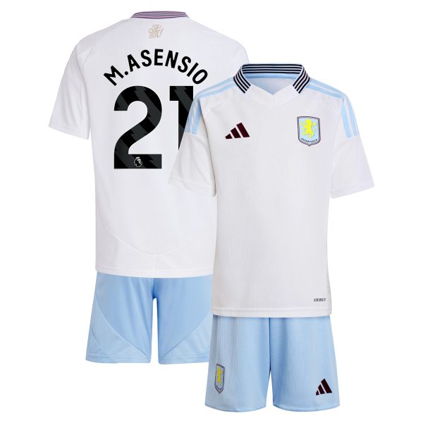 Explore the aston villa adidas away mini kit 2024-25 with m.asensio 21 printing Collection of Aston Villa jerseys. Authentic, high-quality football shirts for every supporter, available worldwide.