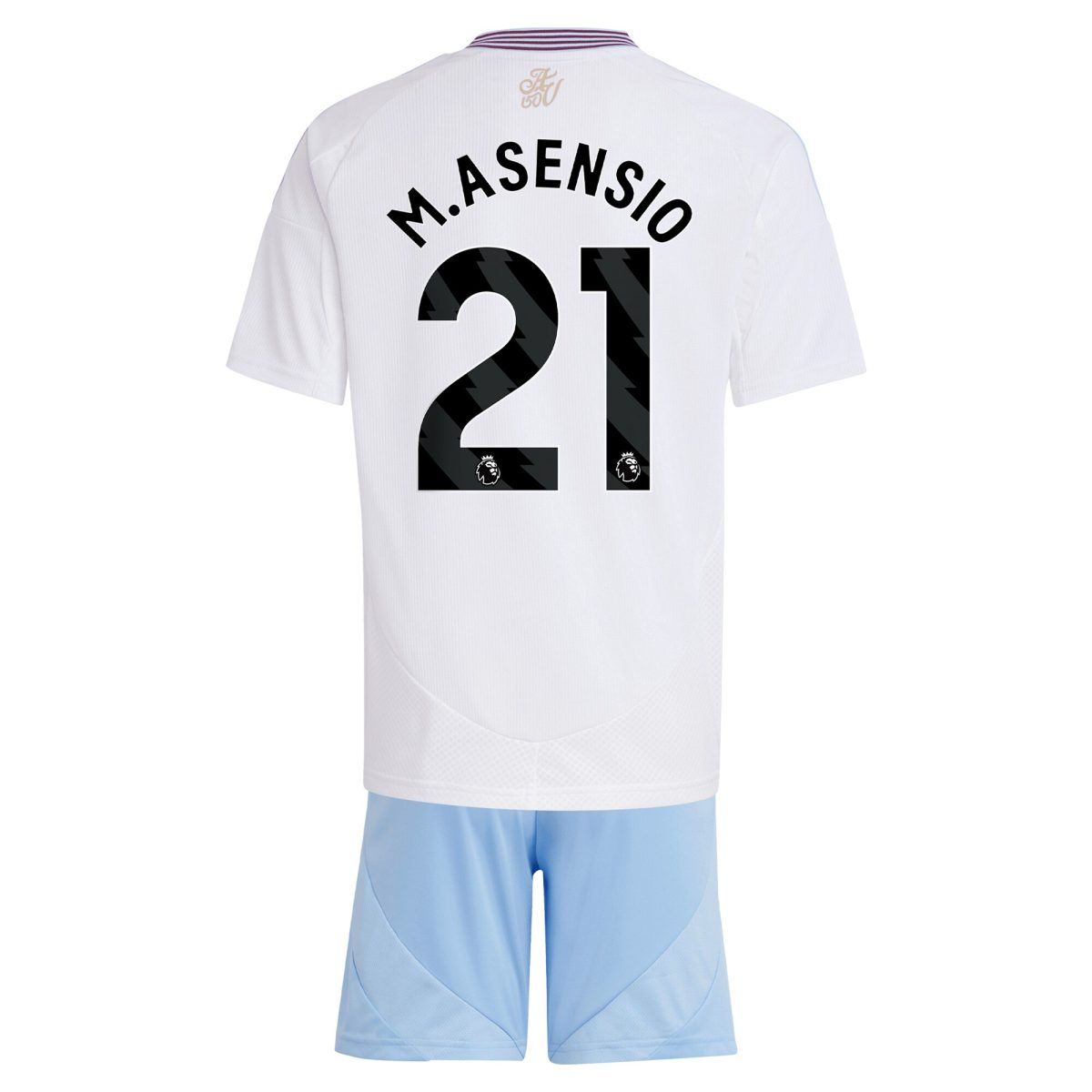 Explore the aston villa adidas away mini kit 2024-25 with m.asensio 21 printing Collection of Aston Villa jerseys. Authentic, high-quality football shirts for every supporter, available worldwide.