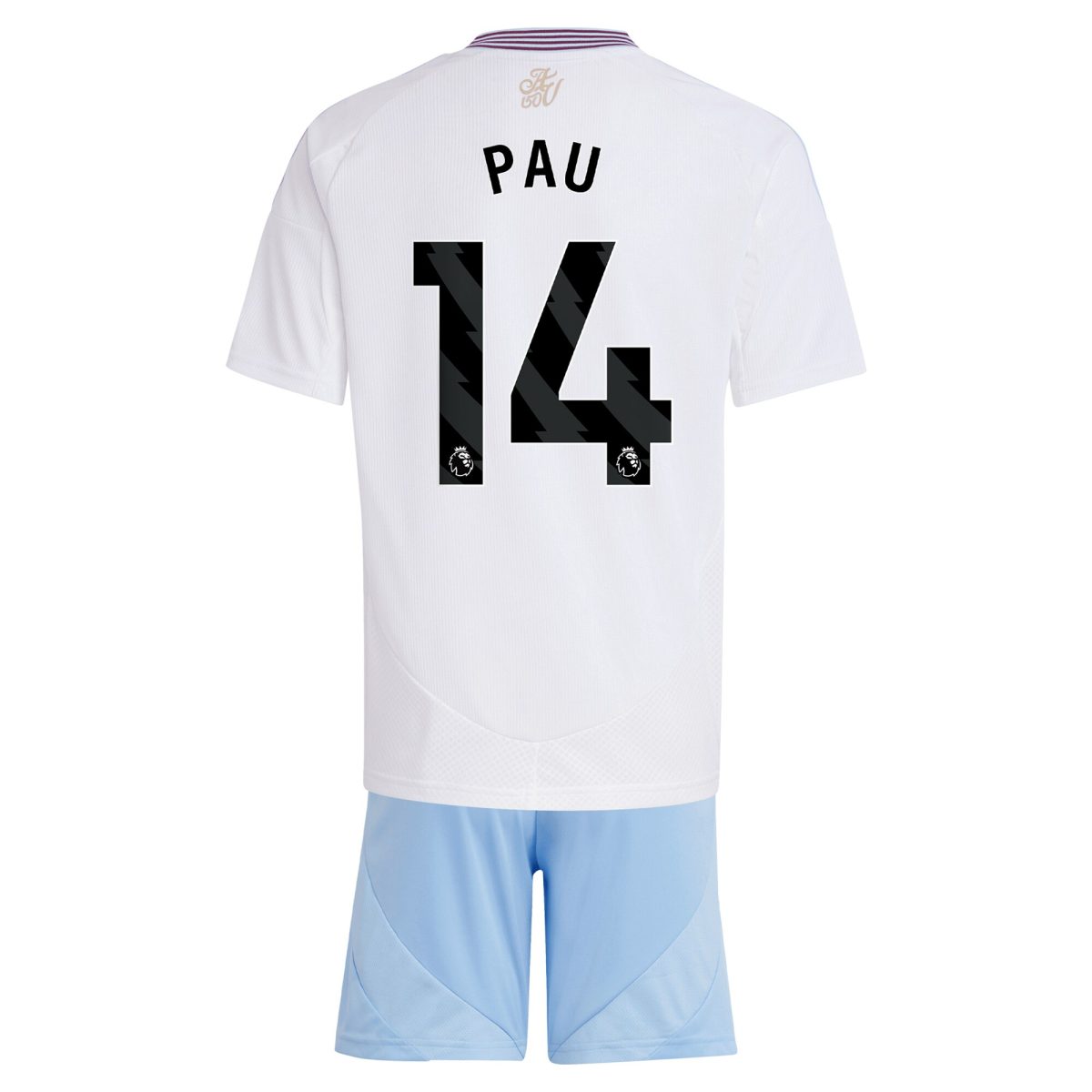 Explore the aston villa adidas away mini kit 2024-25 with pau 14 printing Collection of Aston Villa jerseys. Authentic, high-quality football shirts for every supporter, available worldwide.
